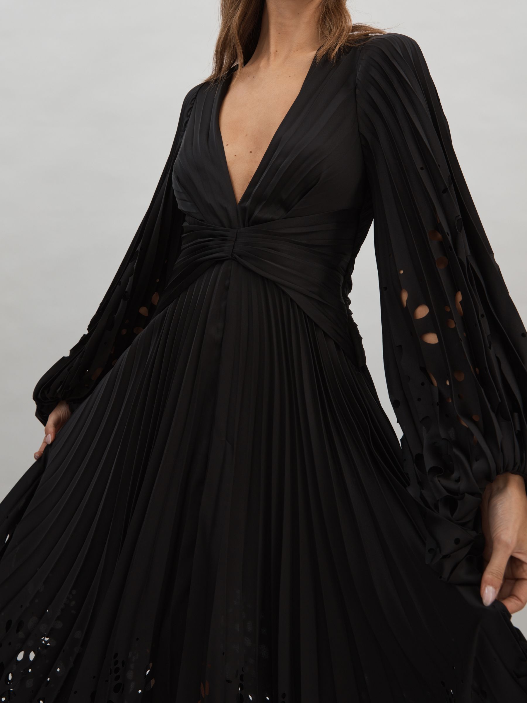 Acler Balloon Sleeve Midi Dress in Black