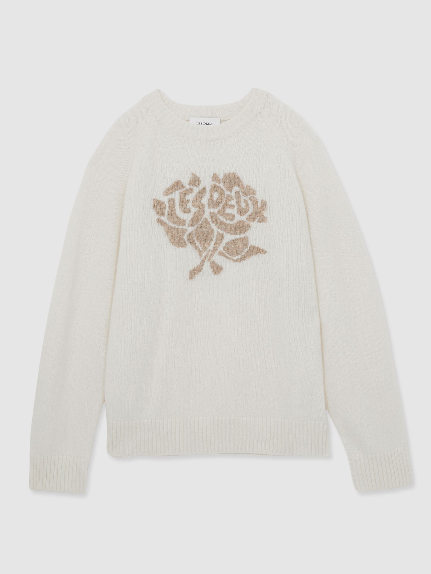 Les Deux Rose-Jacquard Jumper in Sand/Ivory
