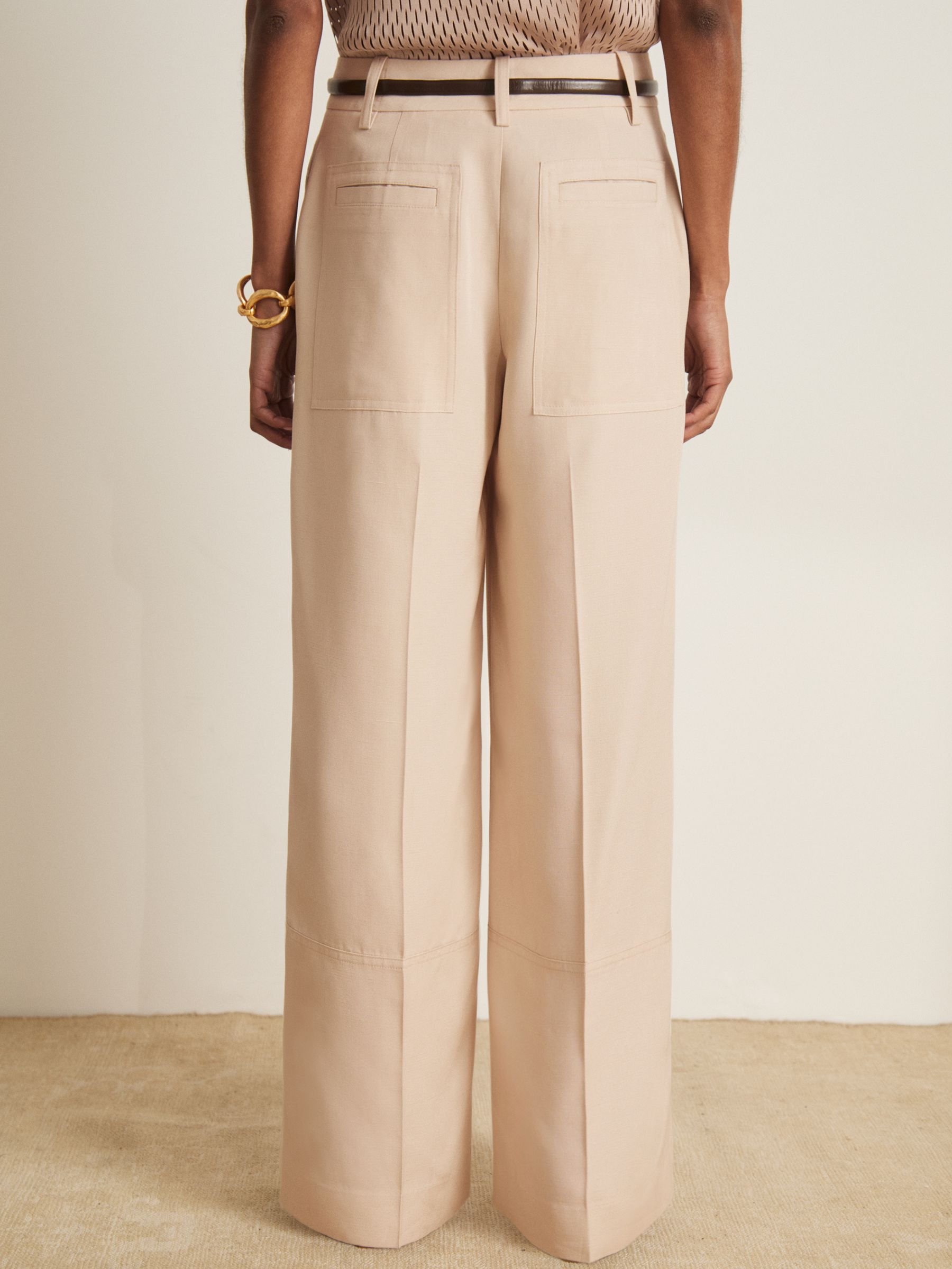 Atelier Wide-Leg Woven Trousers in Off White