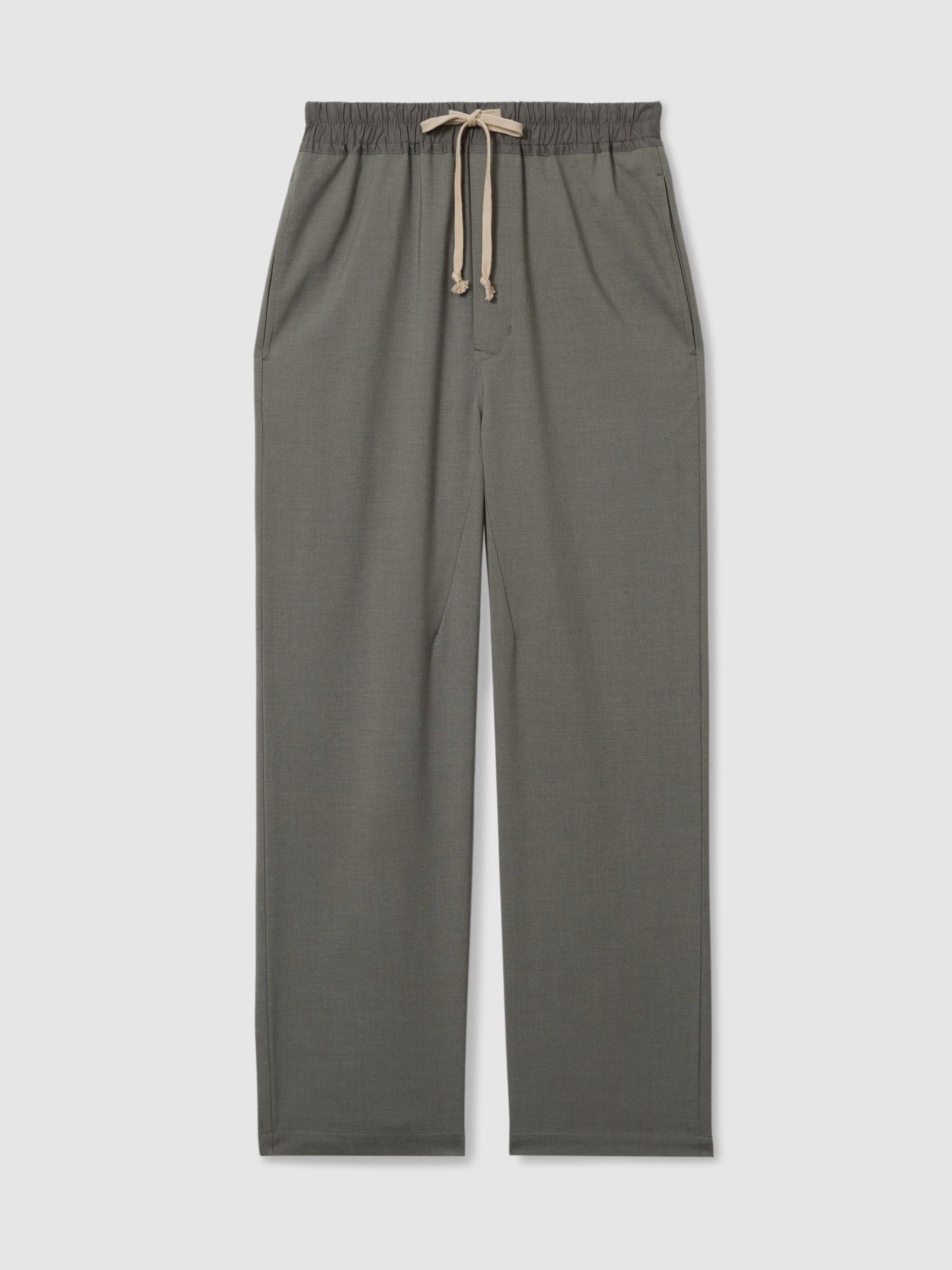 Reiss | Les 100 Ciels Twill Trousers with Lyocell and Wool in Charcoal