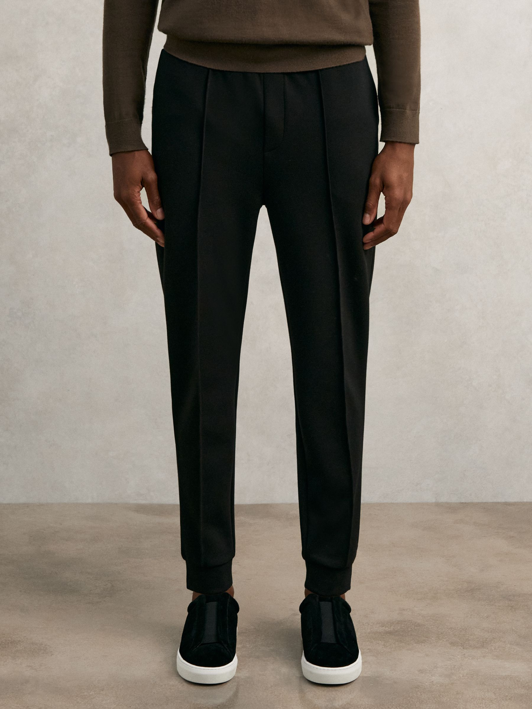 Stretch Jersey Tailored Joggers in Black