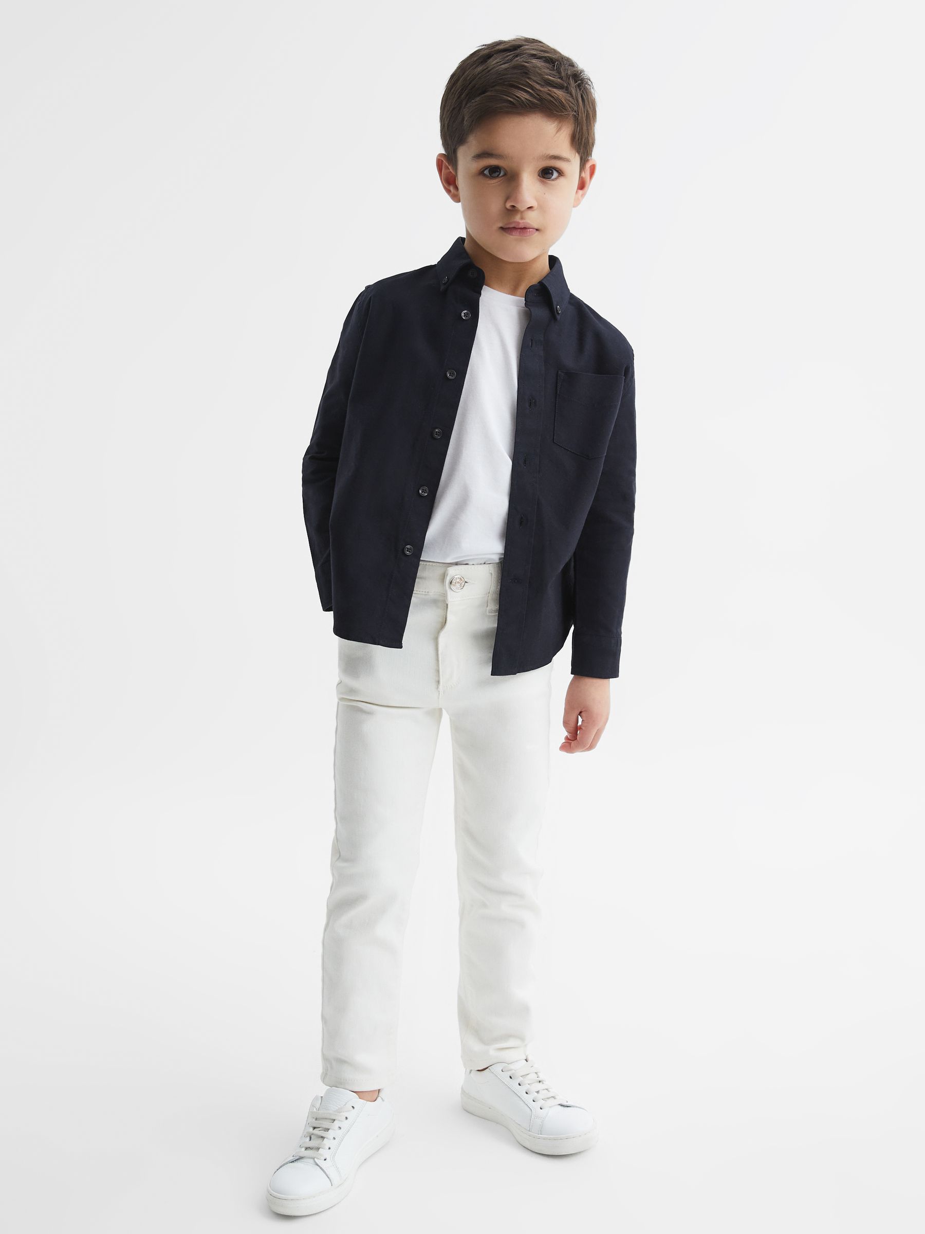 3-9 yrs Button Down Oxford Shirt in Navy