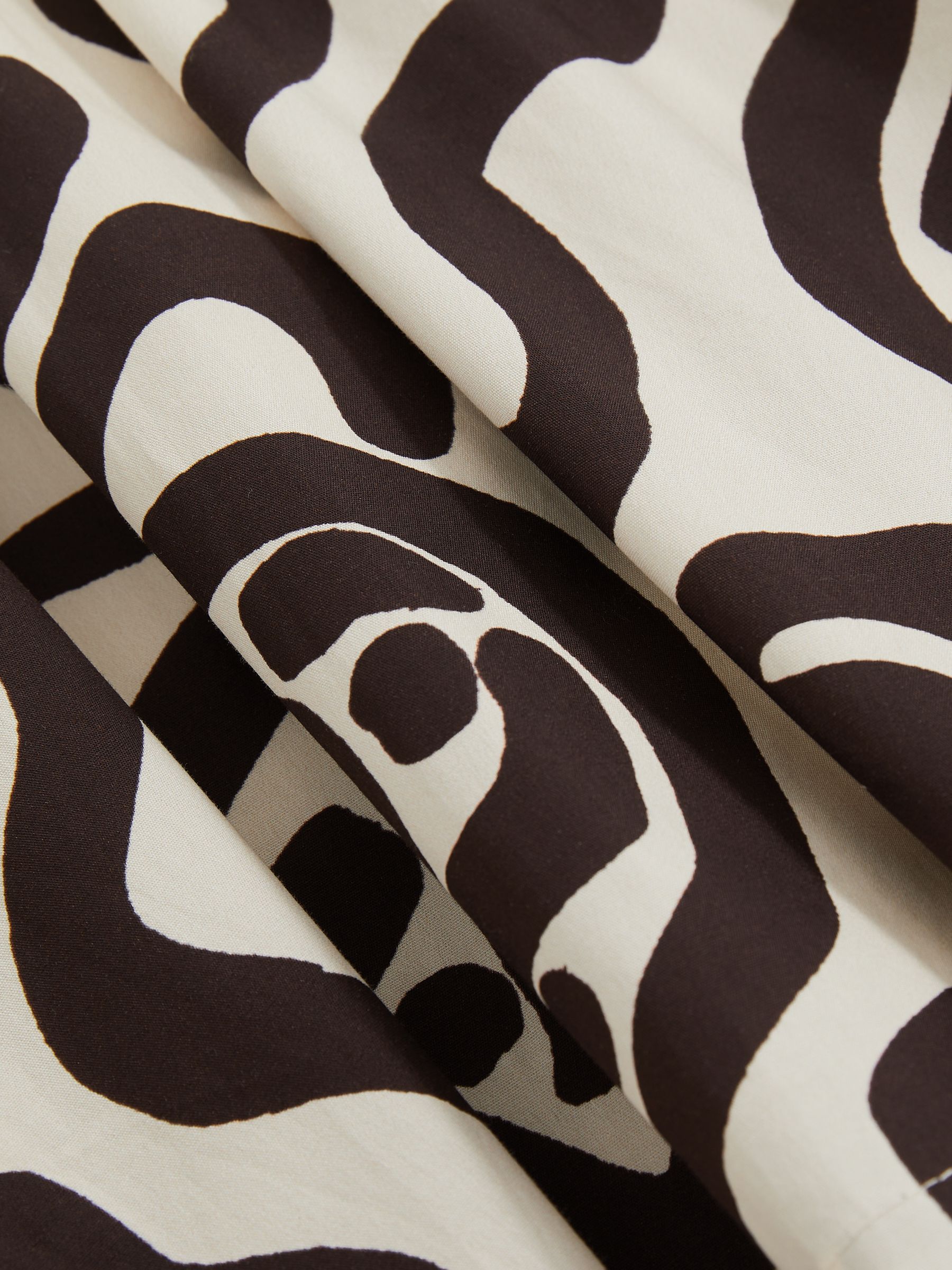 4-9 yrs Cotton Shirred Printed Dress in Ivory Print