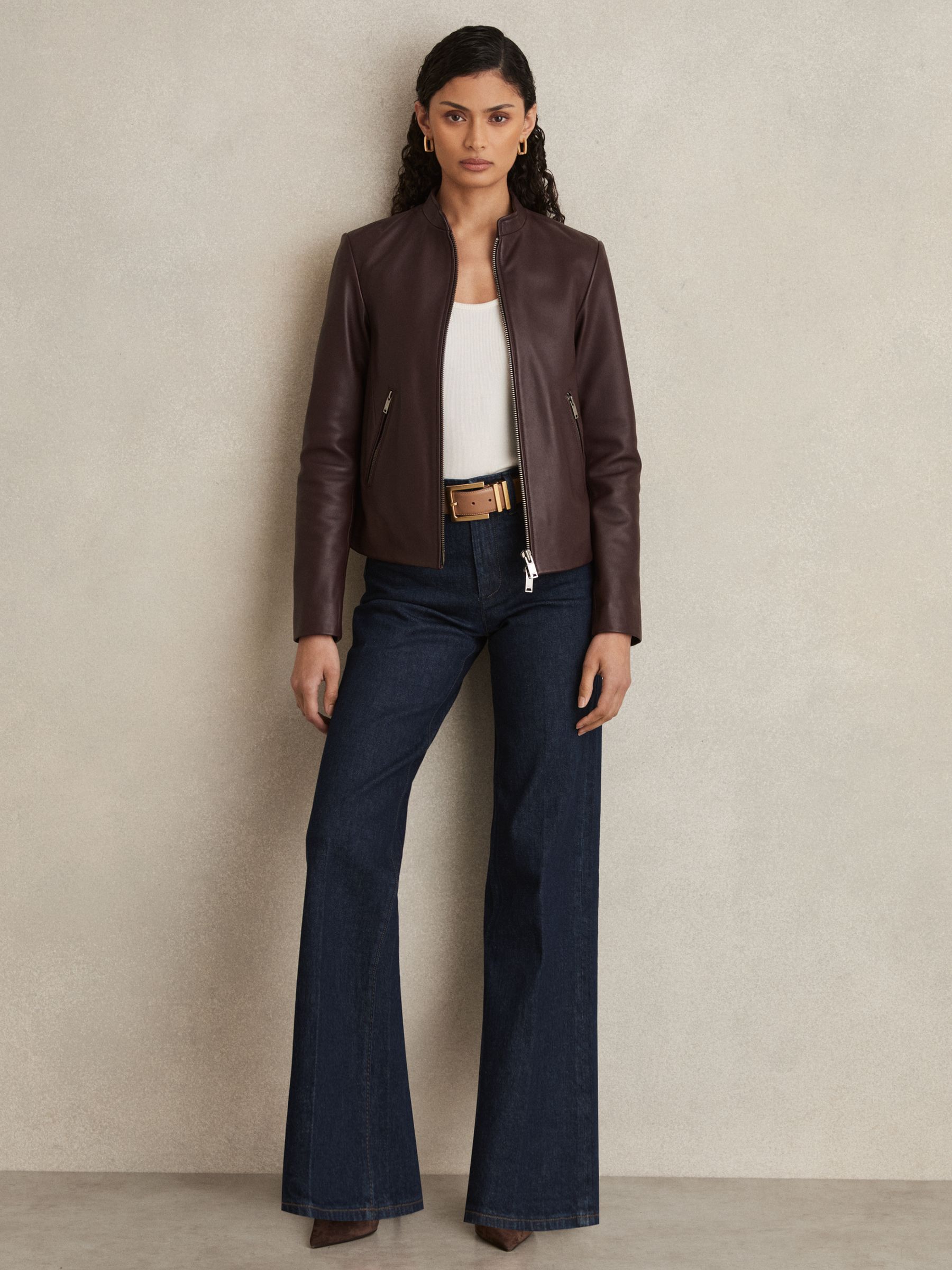 Paige Petite Wide-Leg Jeans in Dark Edinburgh Blue