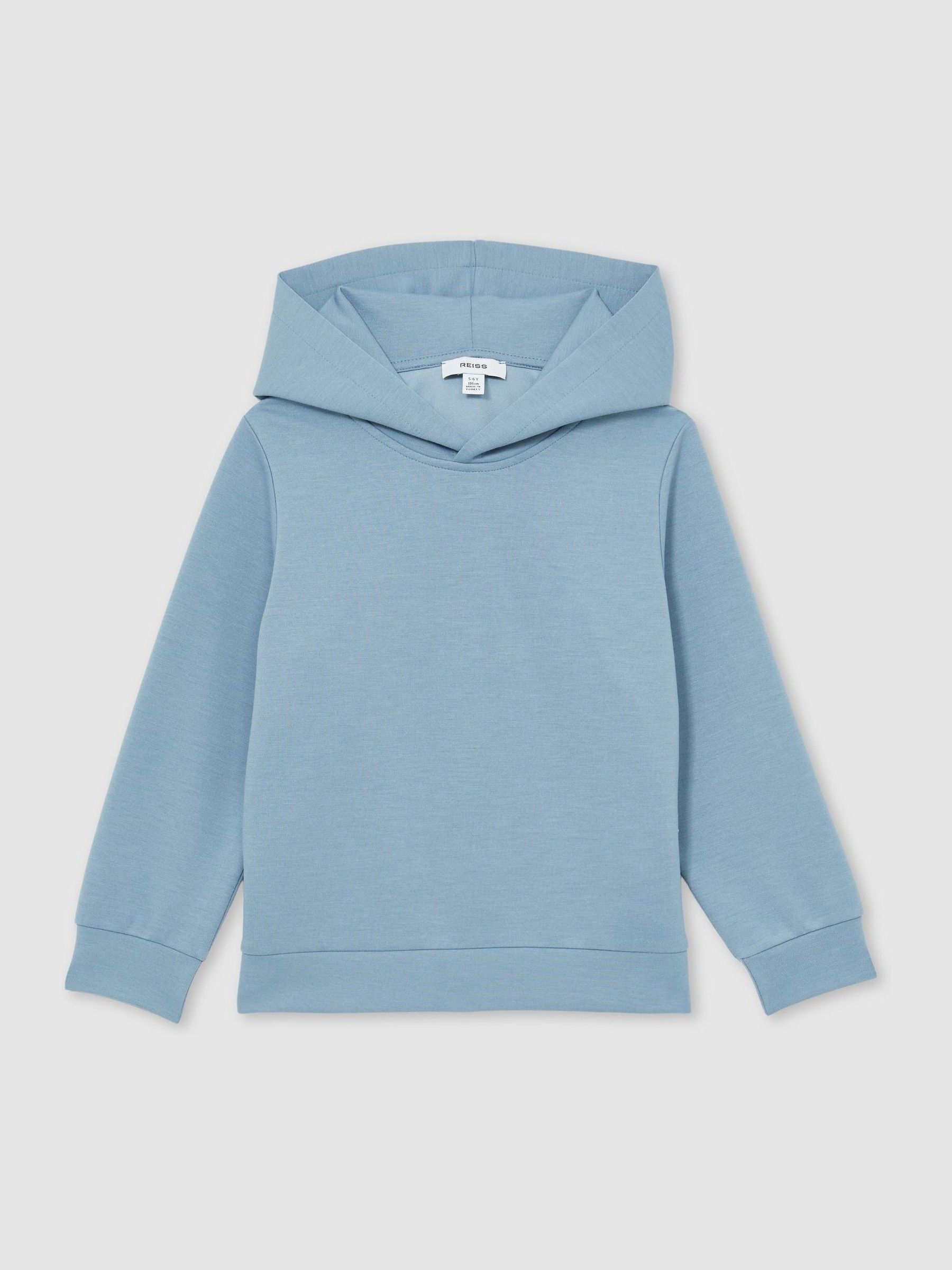 9-13 yrs Interlock Jersey Hoodie in Soft Denim Blue