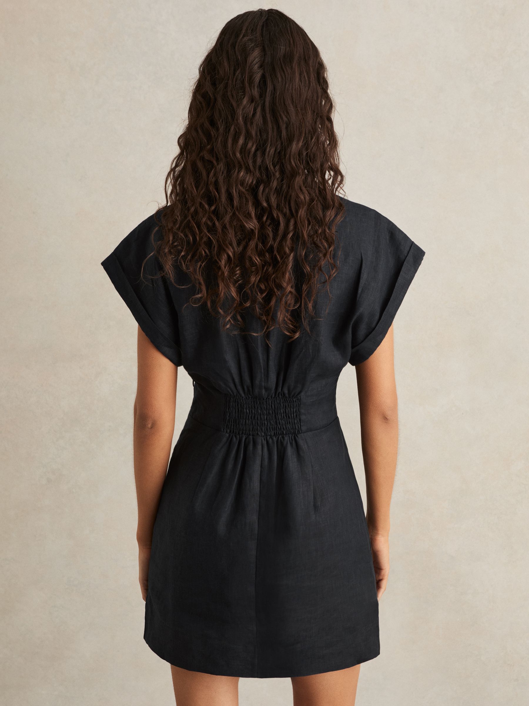 Tie Front Beach Cover-Up Dress in Navy