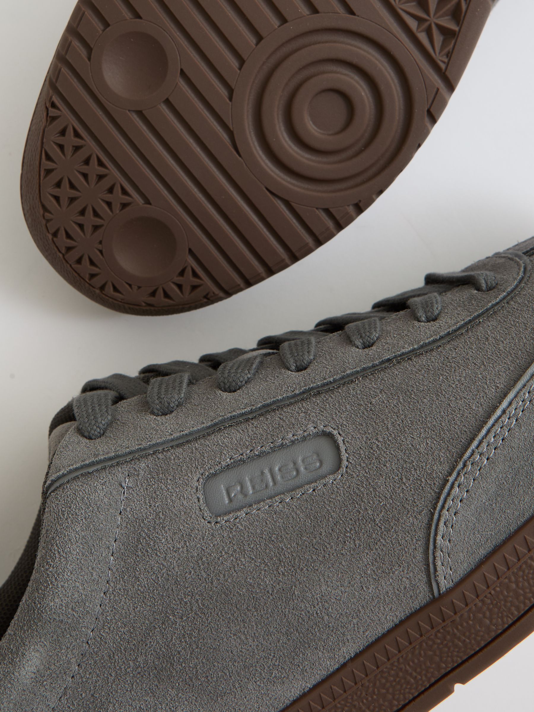 Suede Low-Top Trainers in Dark Grey