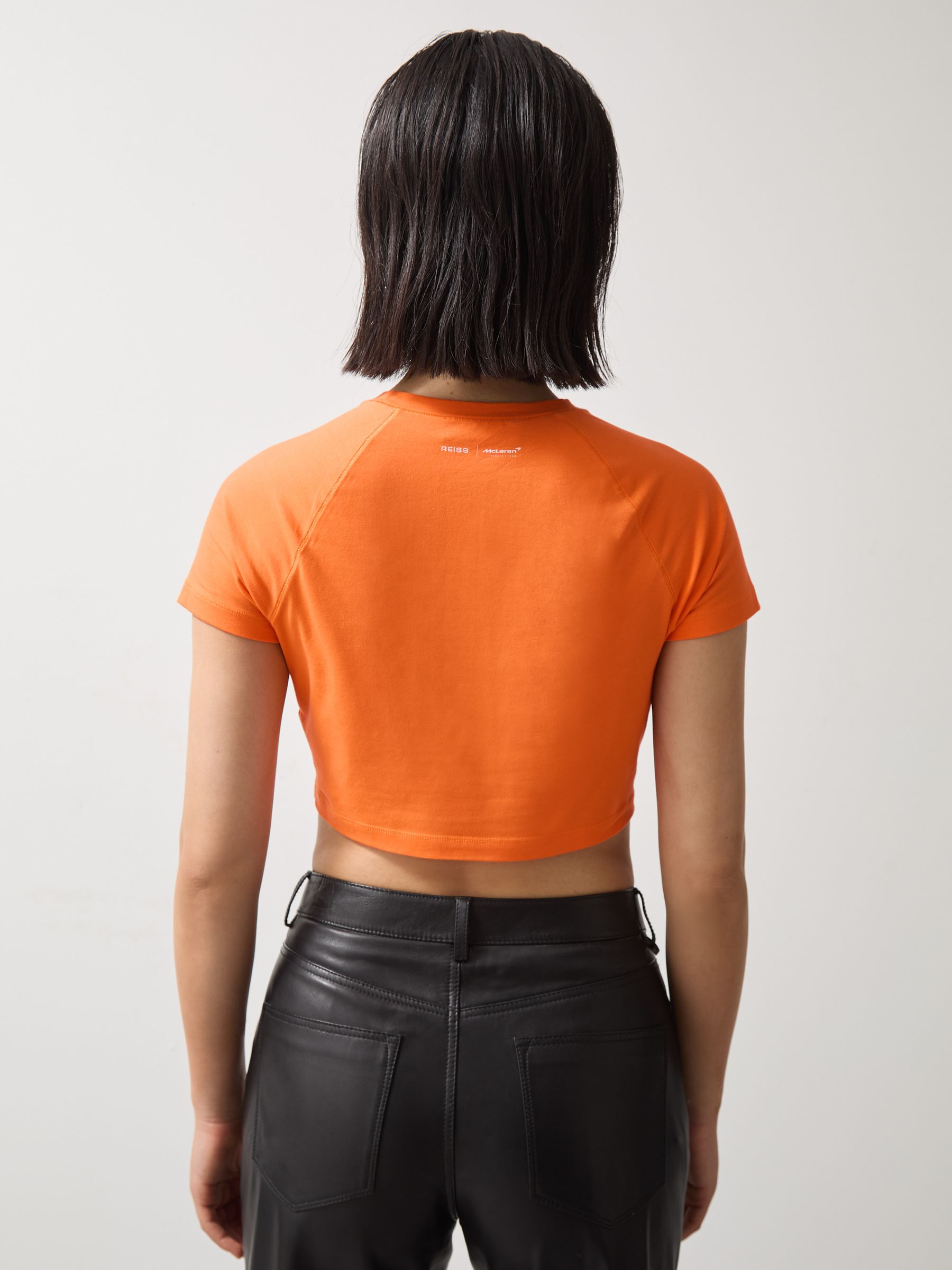 McLaren F1 Team Cropped Logo T-Shirt in Papaya Orange