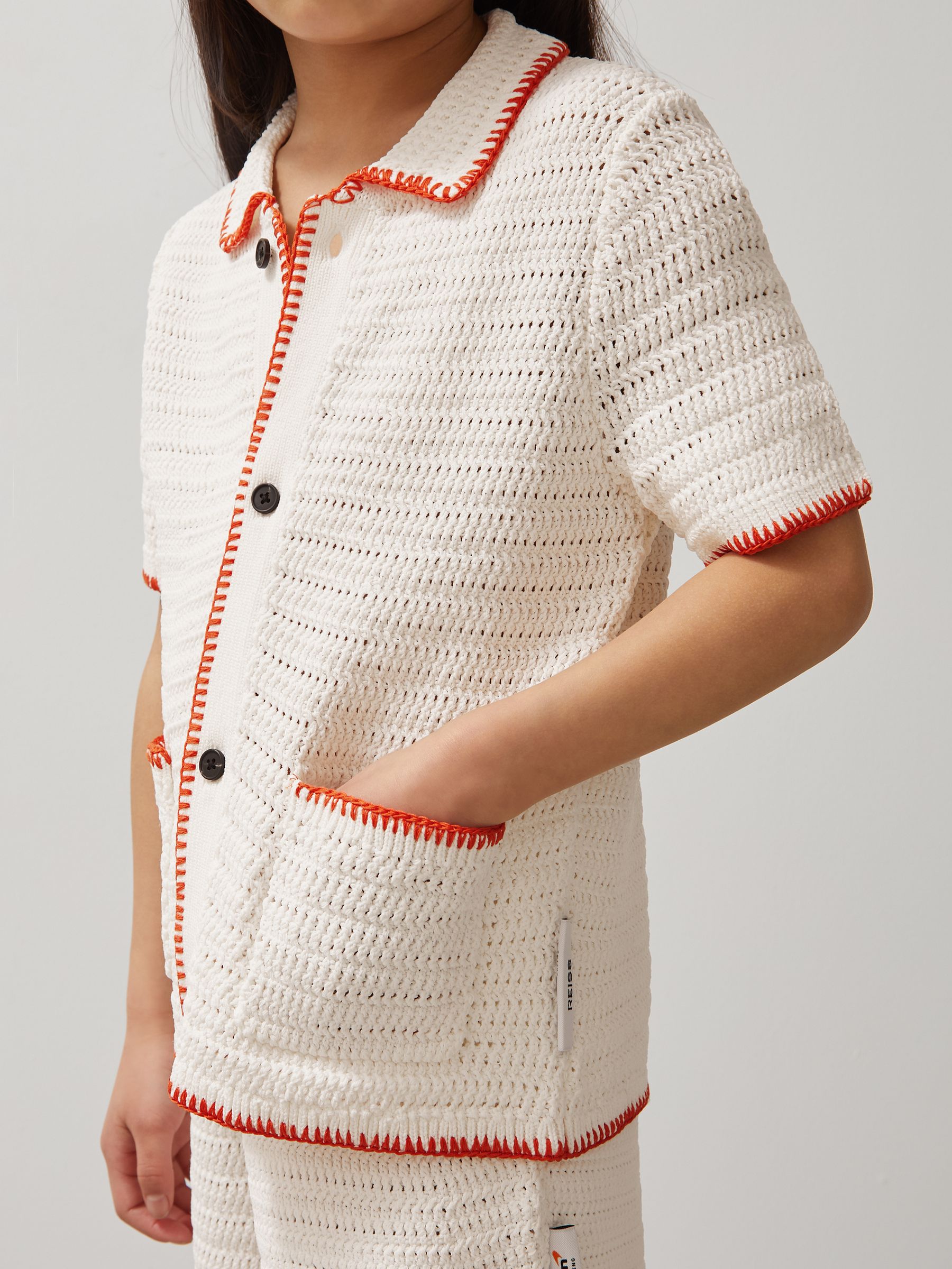 9-13 yrs McLaren F1 Team Crochet Shirt in Off White/Orange