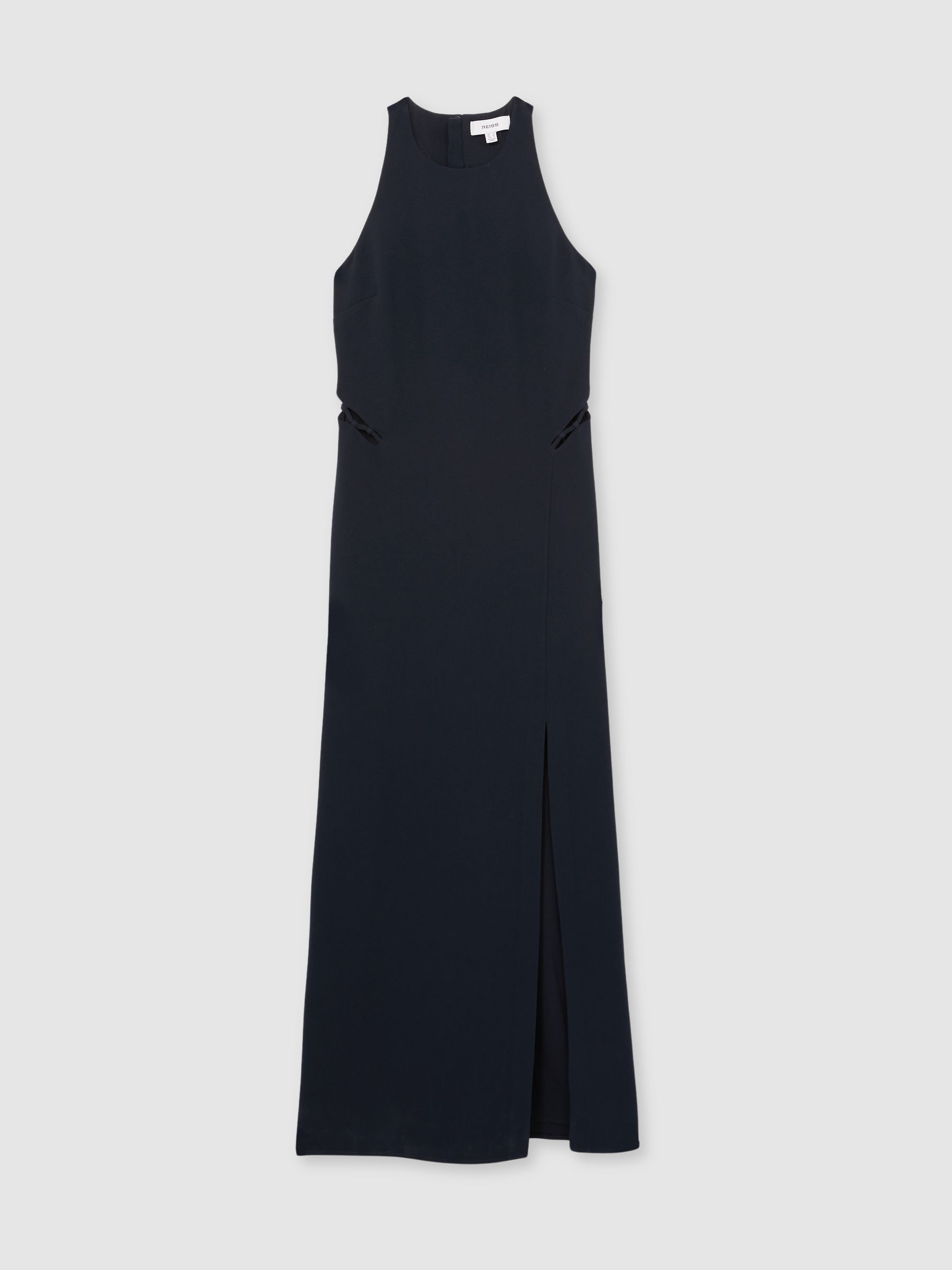 Ladder-Trim Sleeveless Maxi Dress in Navy