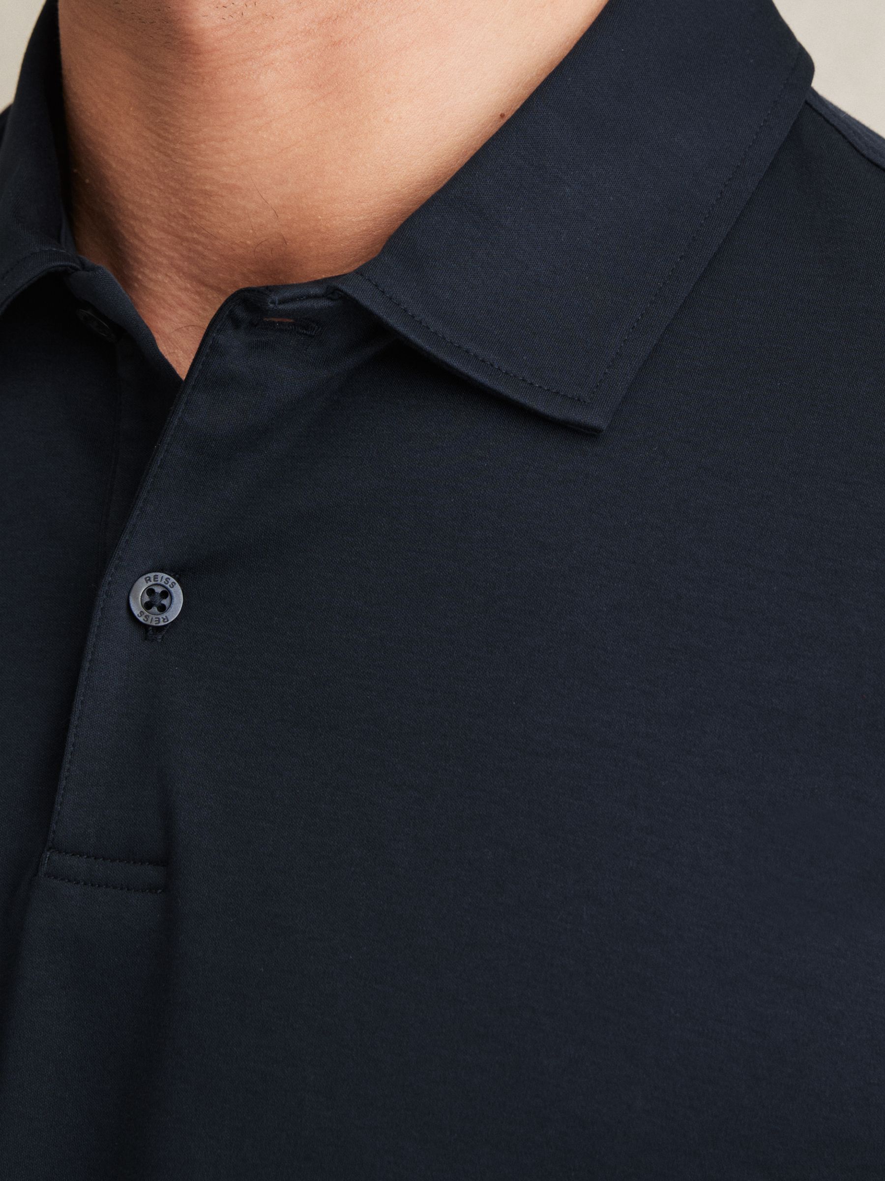 Air-Water Cotton Polo Shirt in Navy
