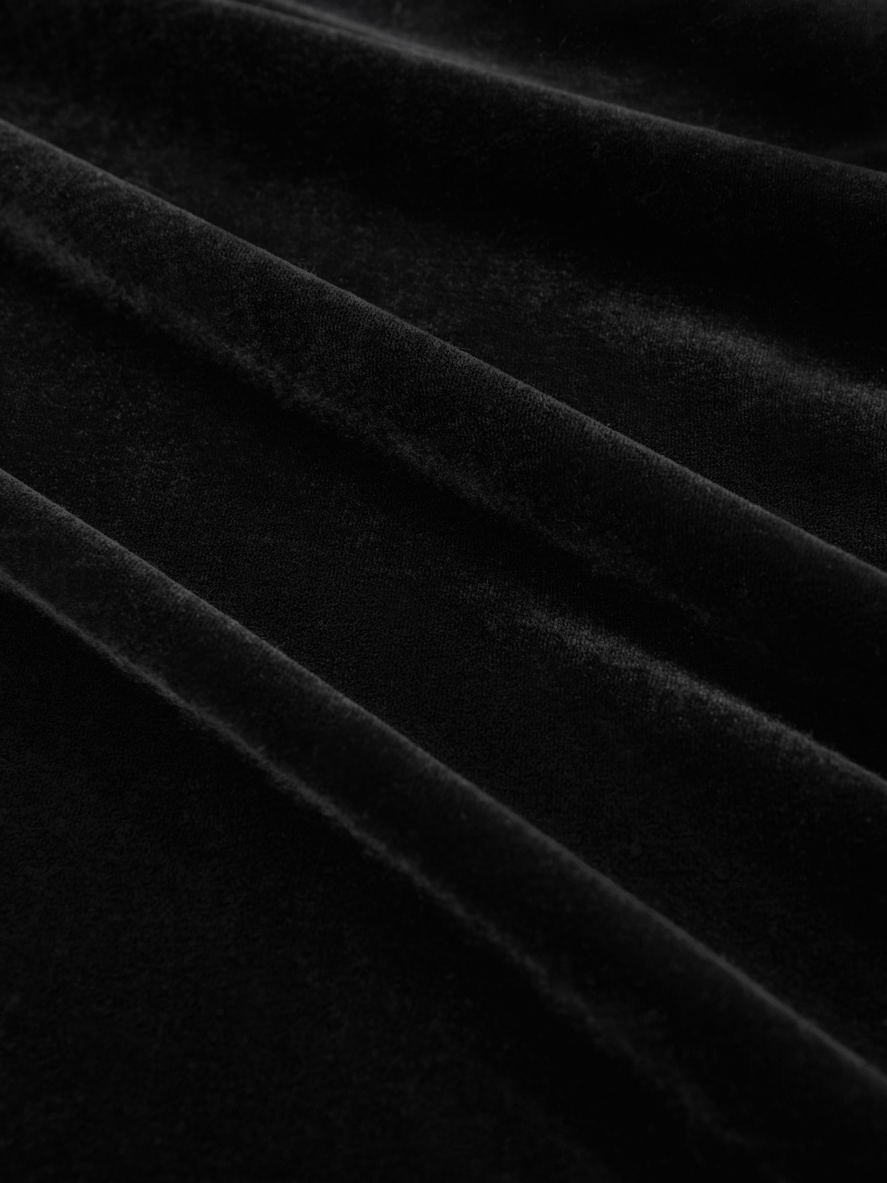 Velvet One-Shoulder Midi Dress in Black