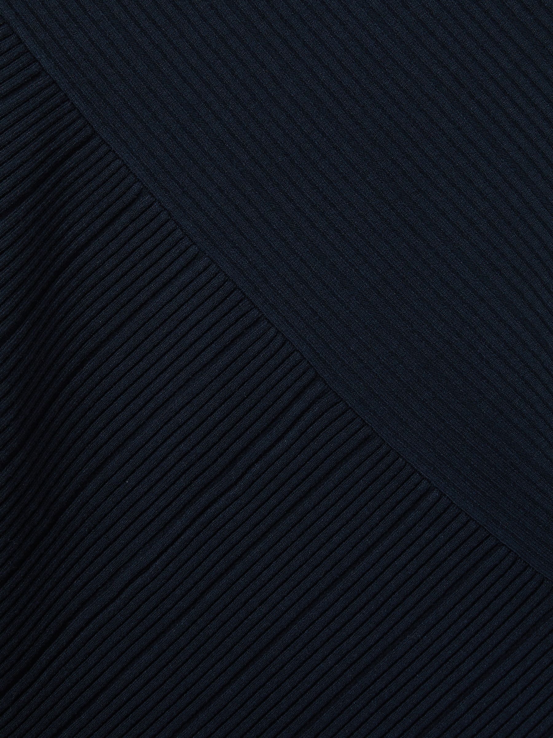 Knitted Colourblock Asymmetric Midi Dress in Teal