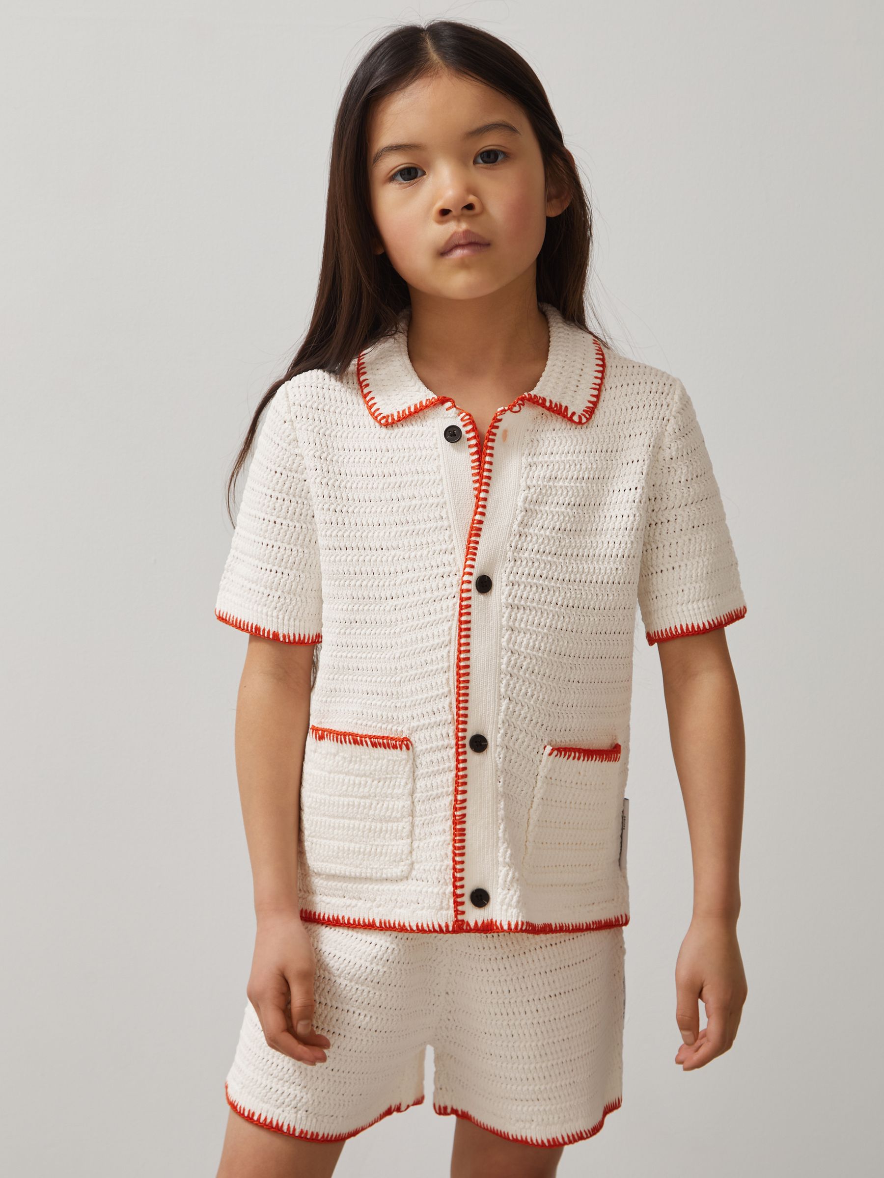 9-13 yrs McLaren F1 Team Crochet Shirt in Off White/Orange
