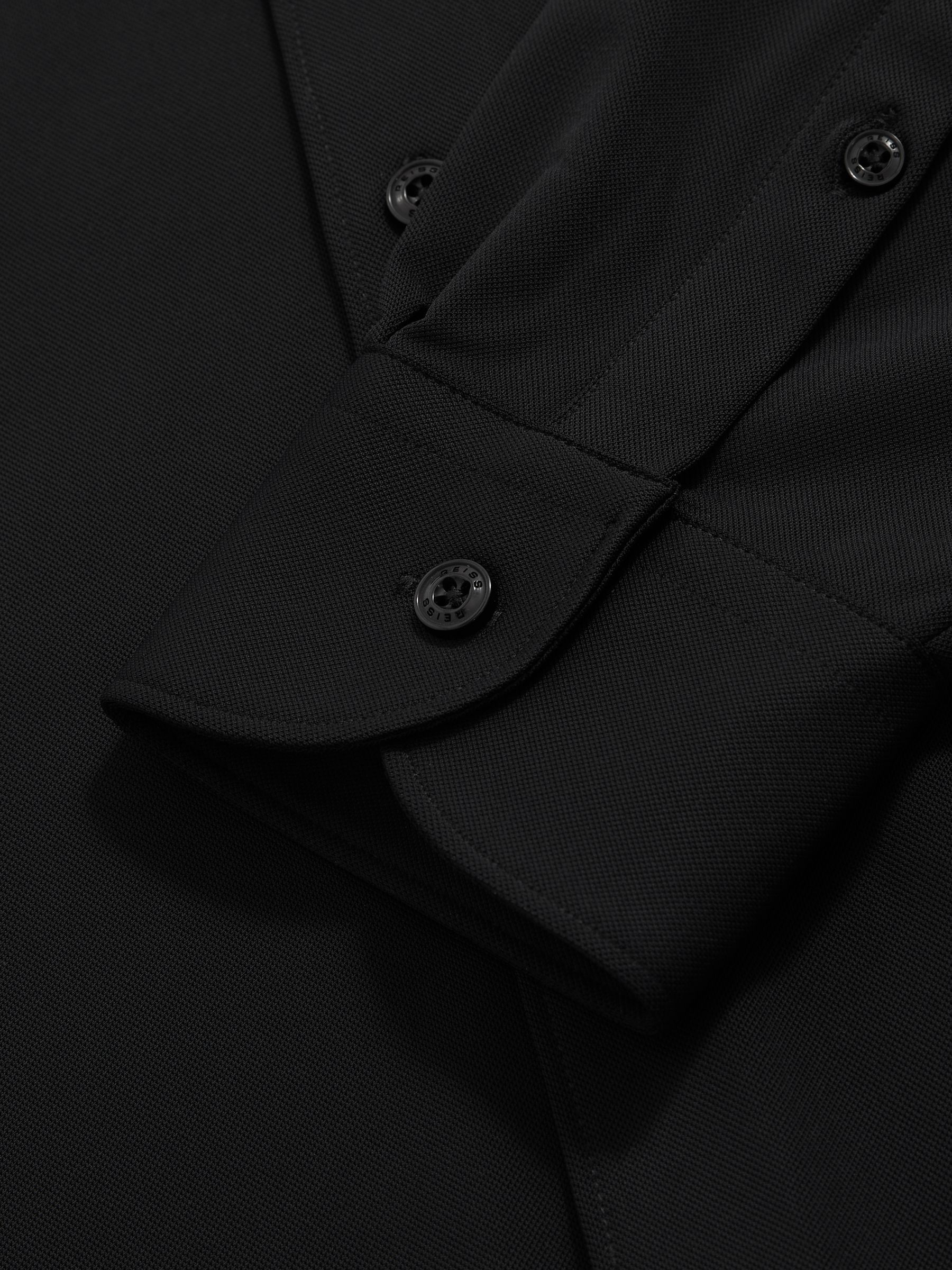 Stretch Jersey Cutaway-Collar Shirt in Black