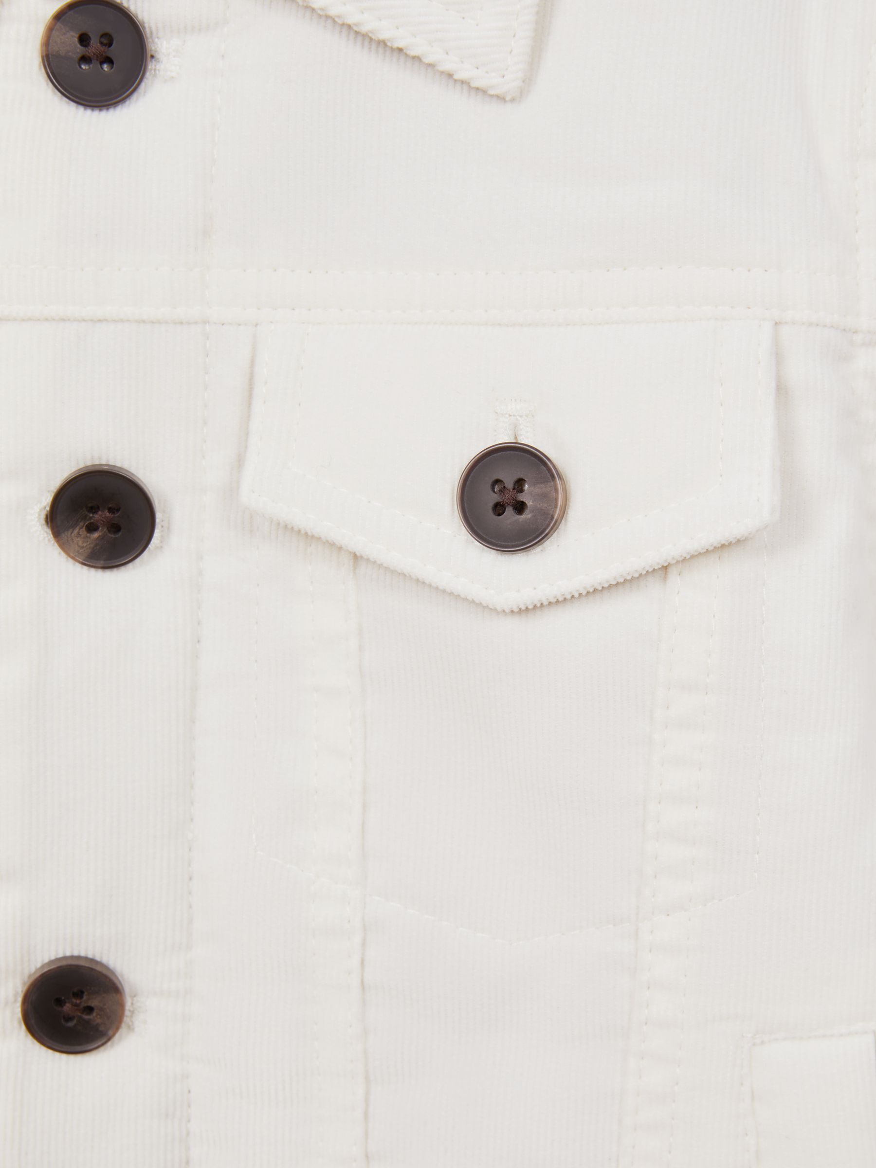 Cord Button Through Jacket in Ecru