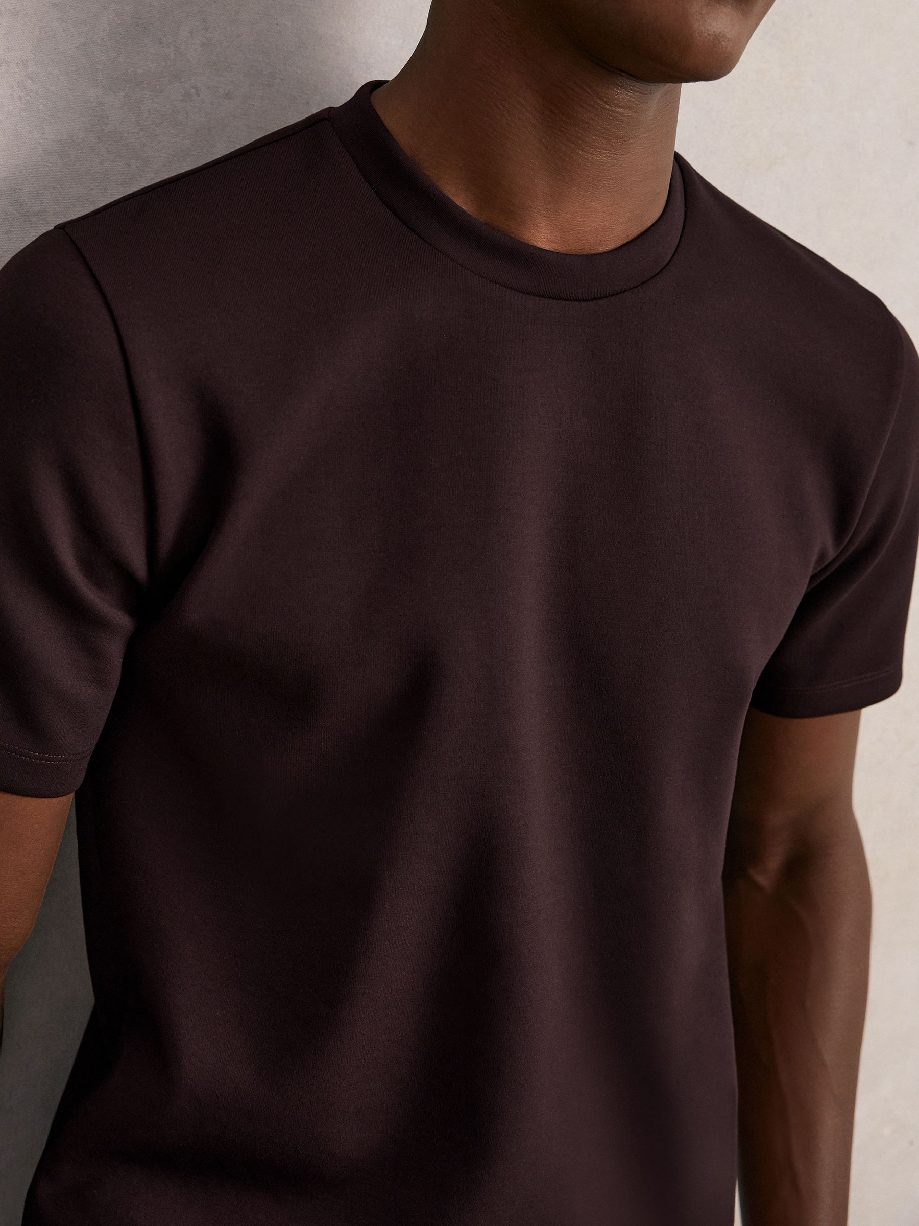 Interlock Jersey Crew Neck T-Shirt in Cherry Red
