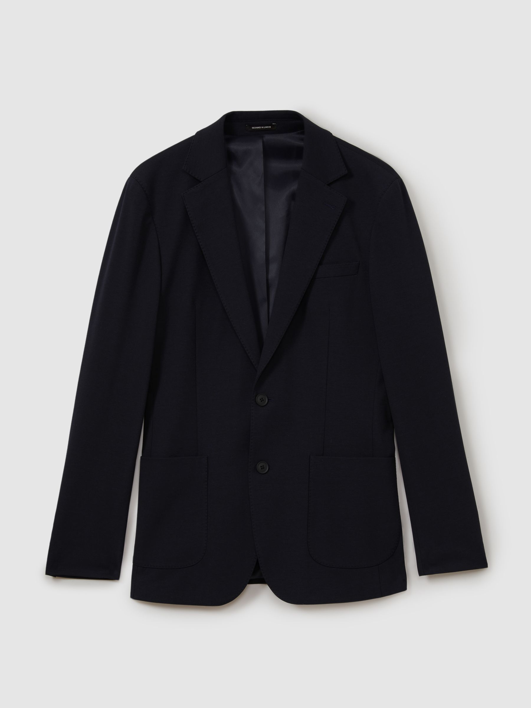 Single Breasted Jersey Suit Blazer in Navy
