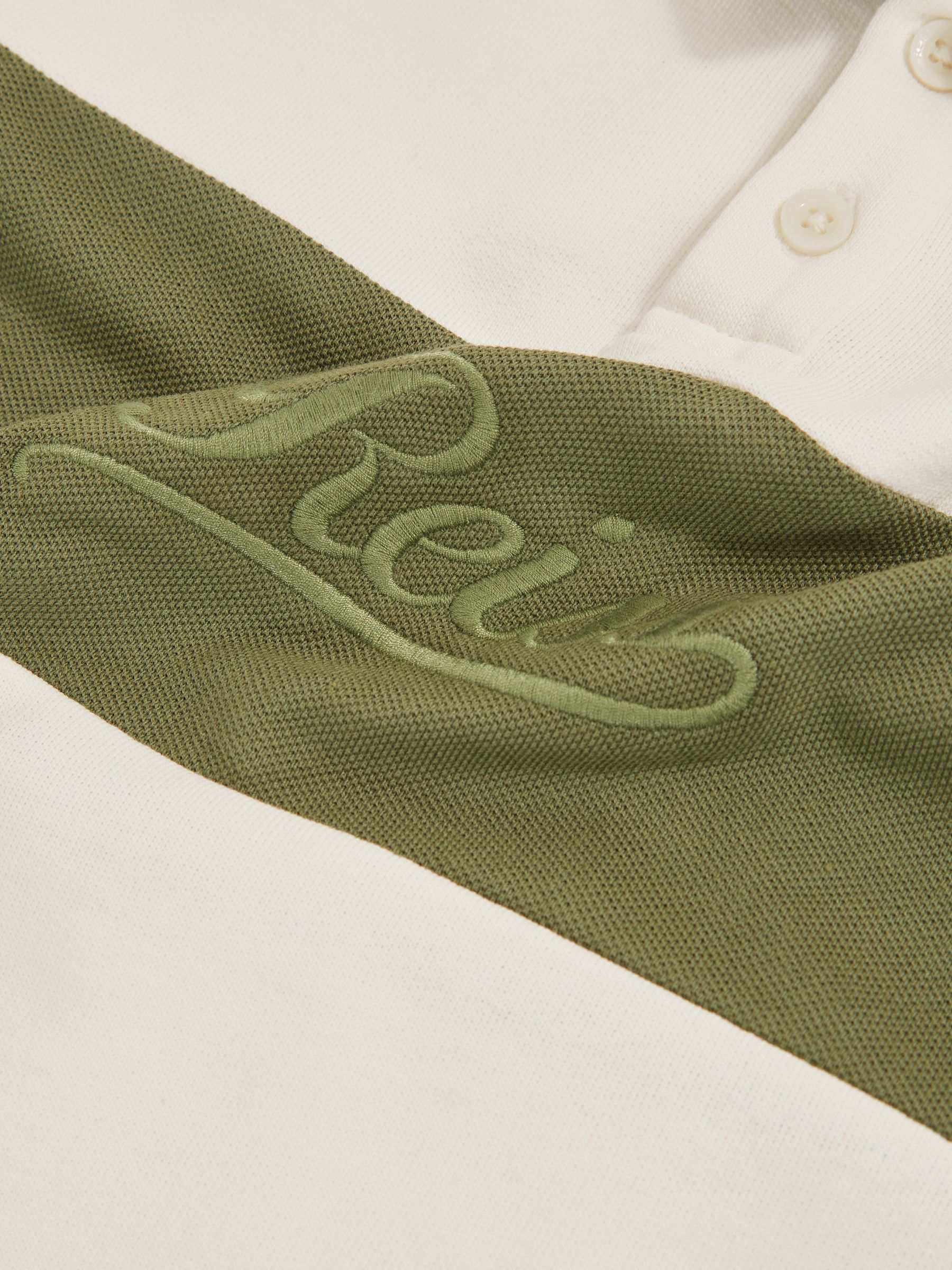 3-9 yrs Cotton Logo-Embroidery Rugby Polo Shirt in Forset Green/White