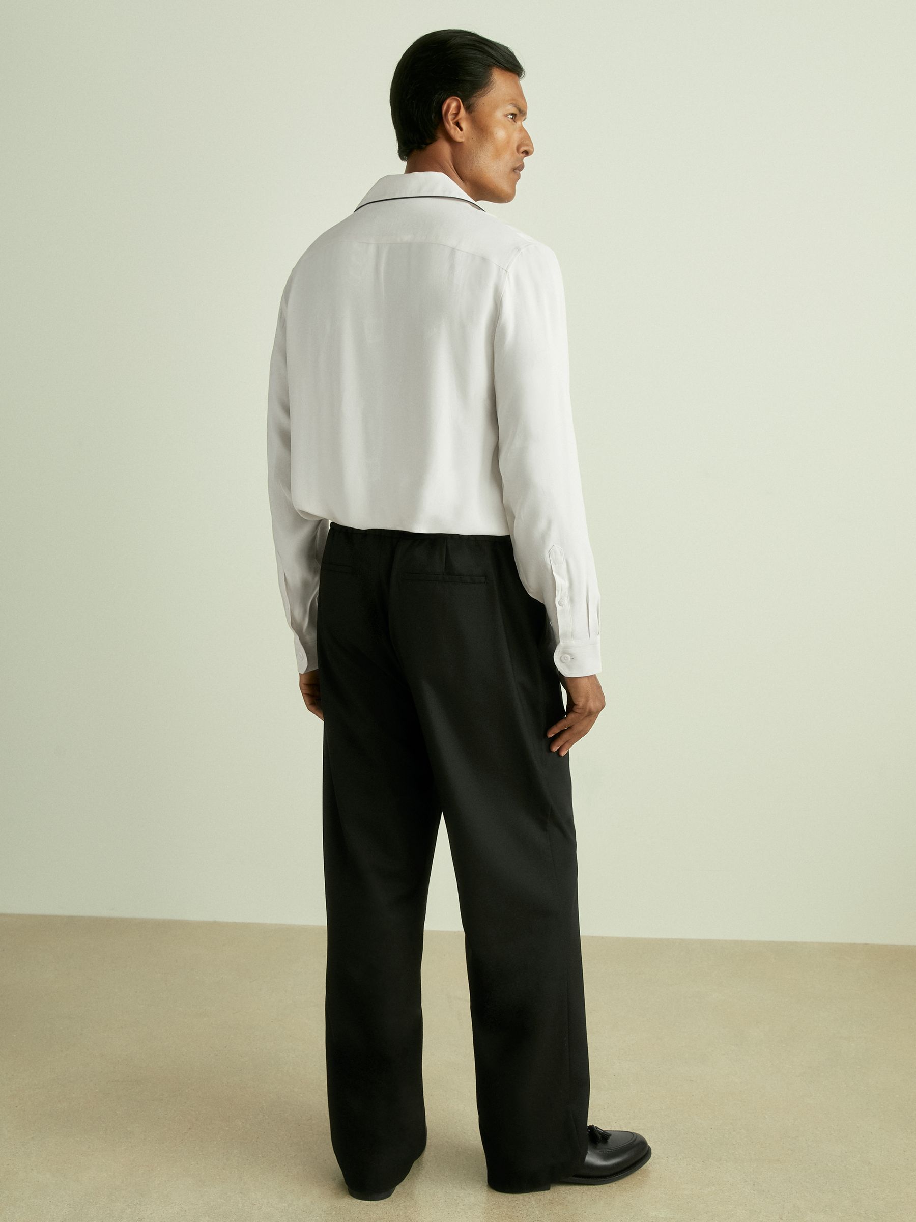 Cocktail-Jacquard Faille Shirt in White