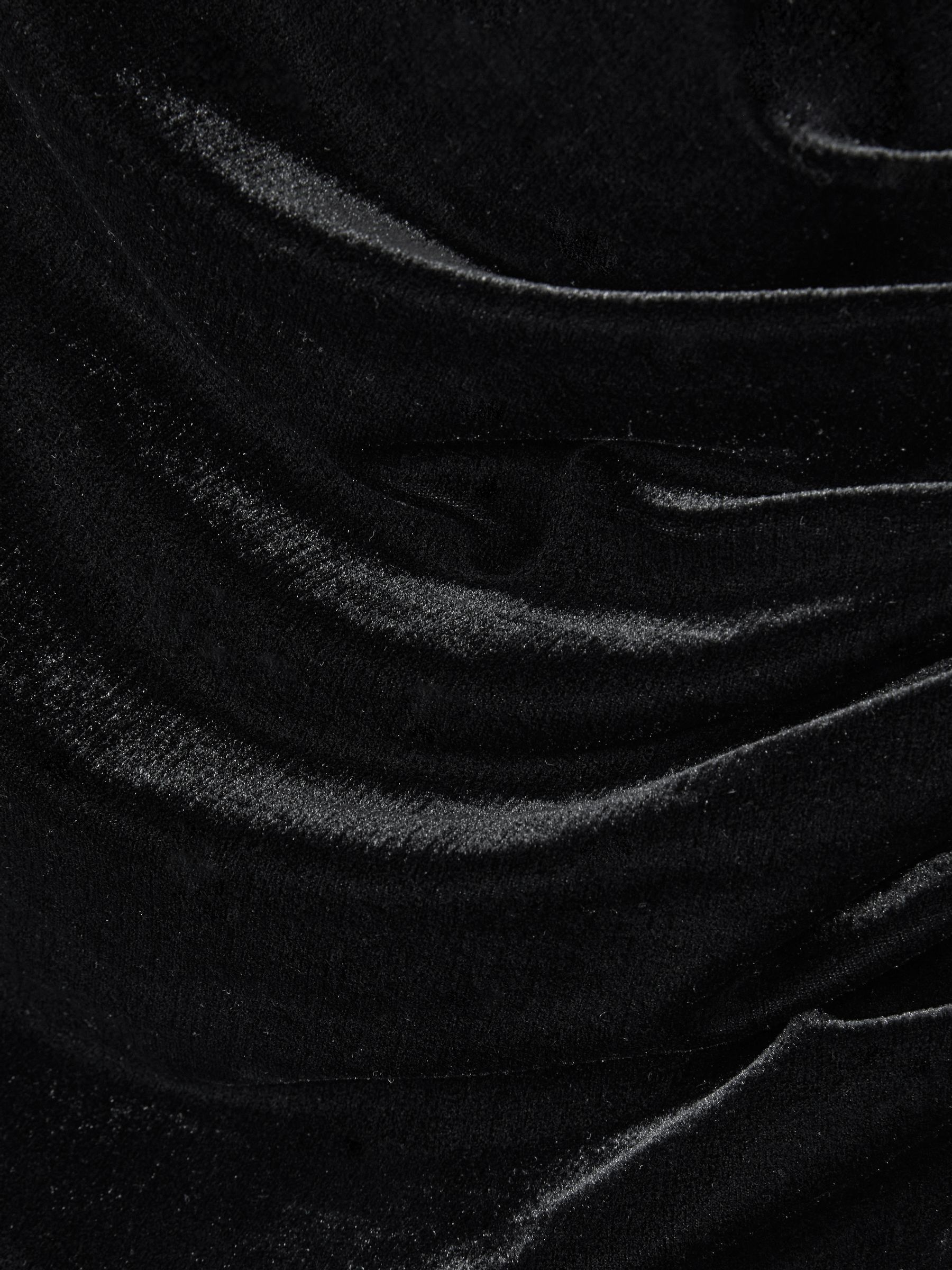 Off-the-Shoulder Velvet Dress in Black