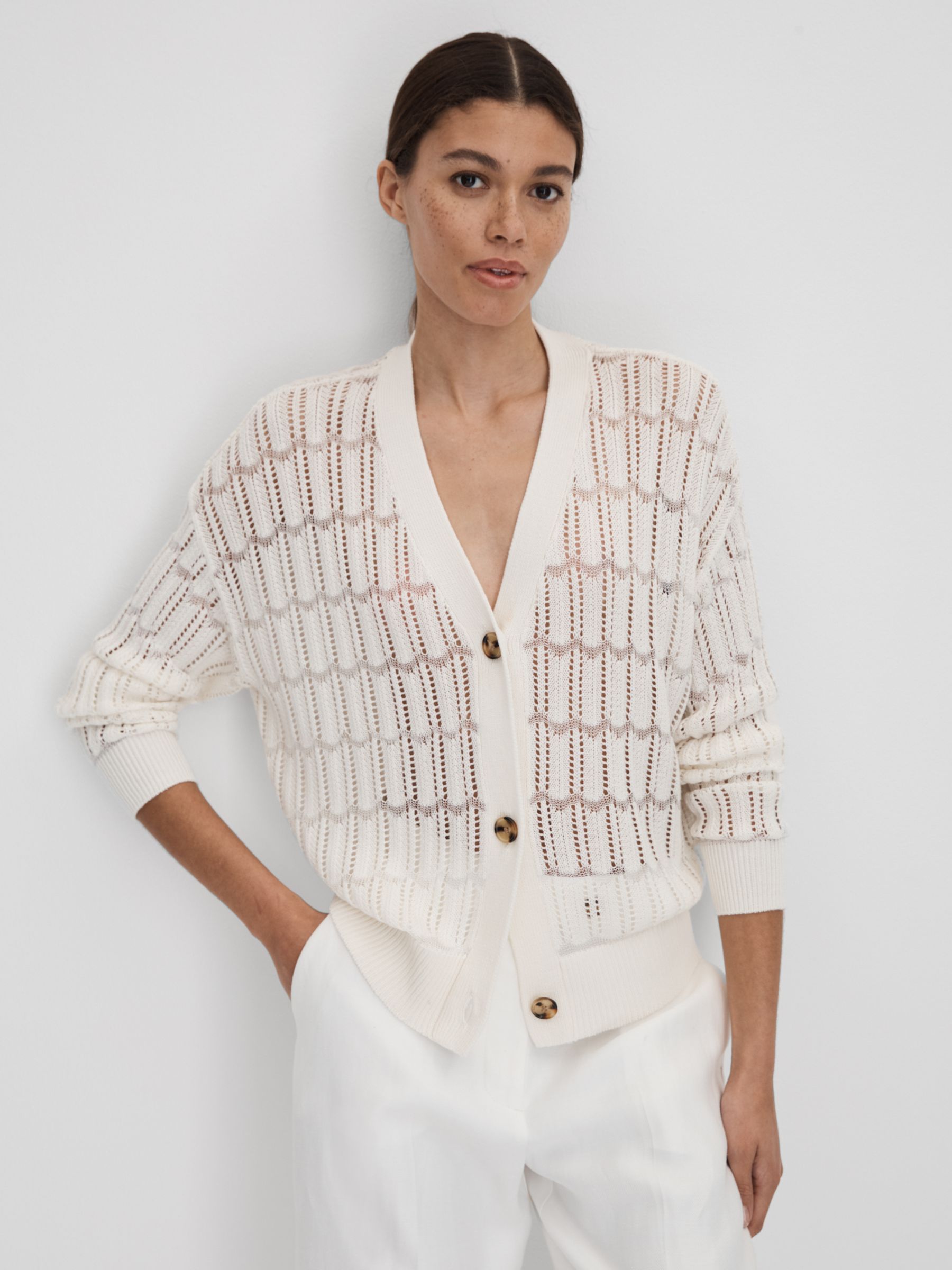Crochet Cardigan in Ivory
