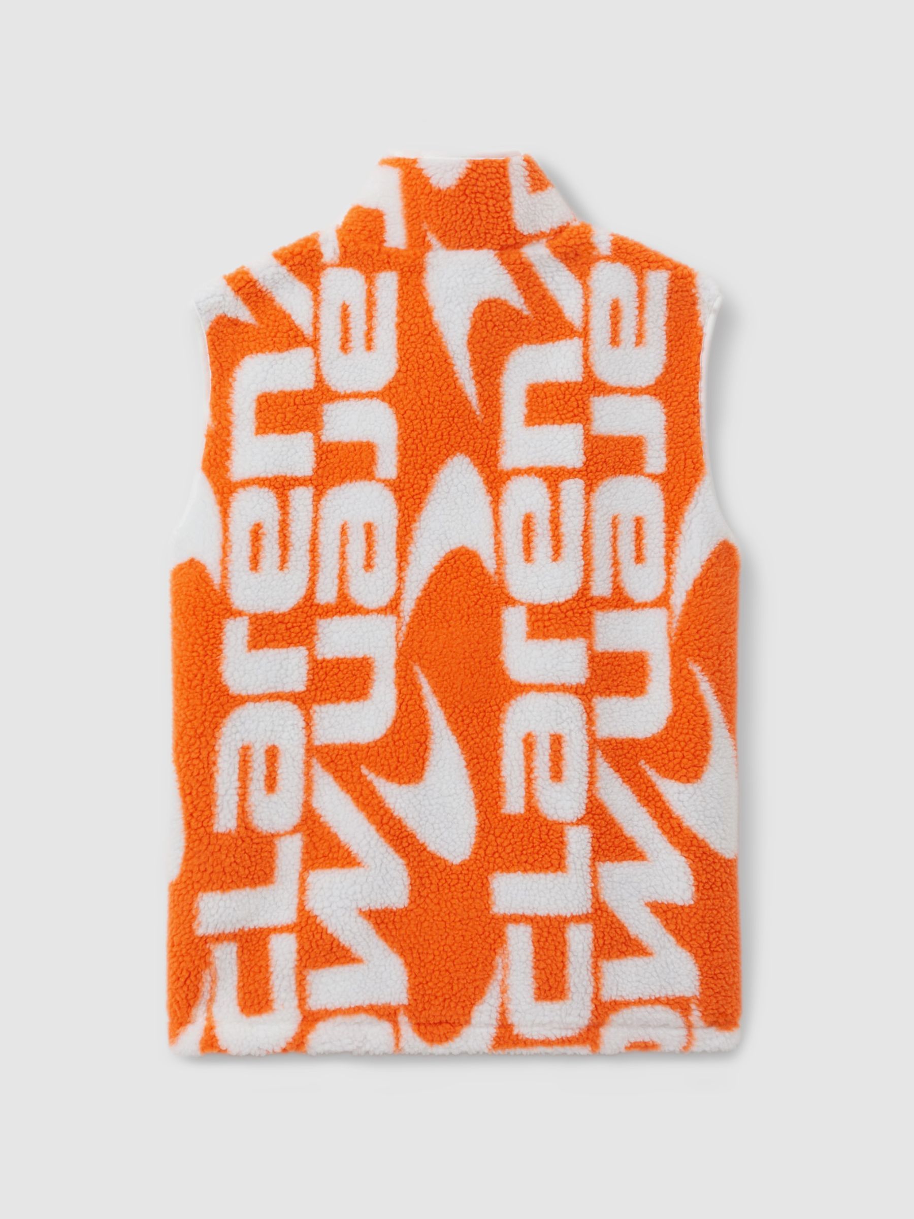 McLaren F1 Zip-Through Fleece Gilet in Papaya/White