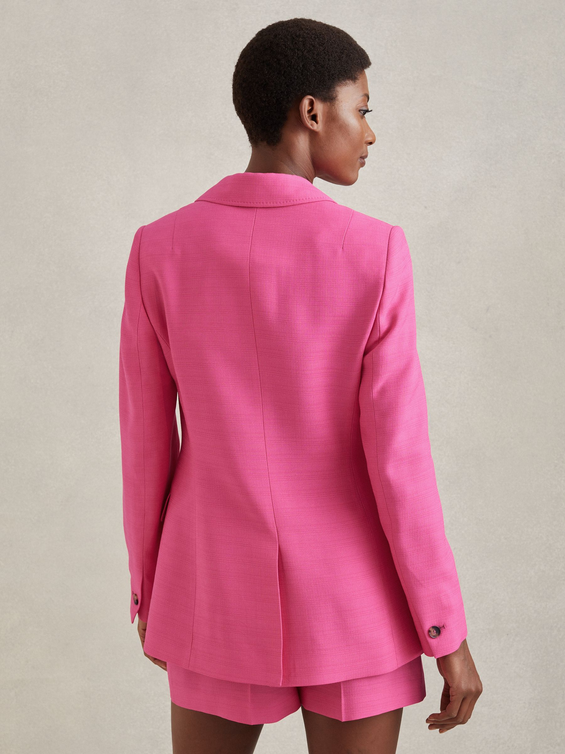 Tailored Textured Single Breasted Suit: Blazer in Pink