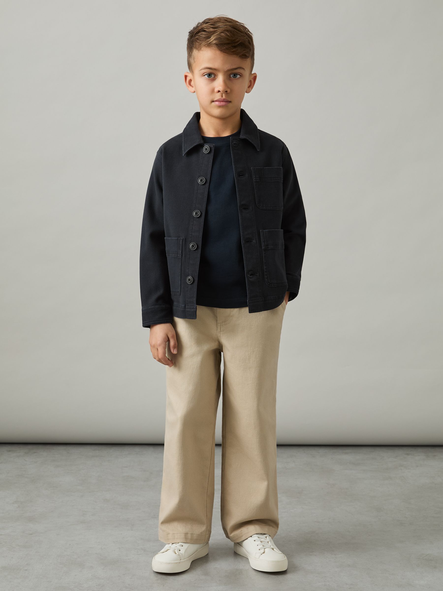 9-13 yrs Cotton-Blend Work Jacket in Navy