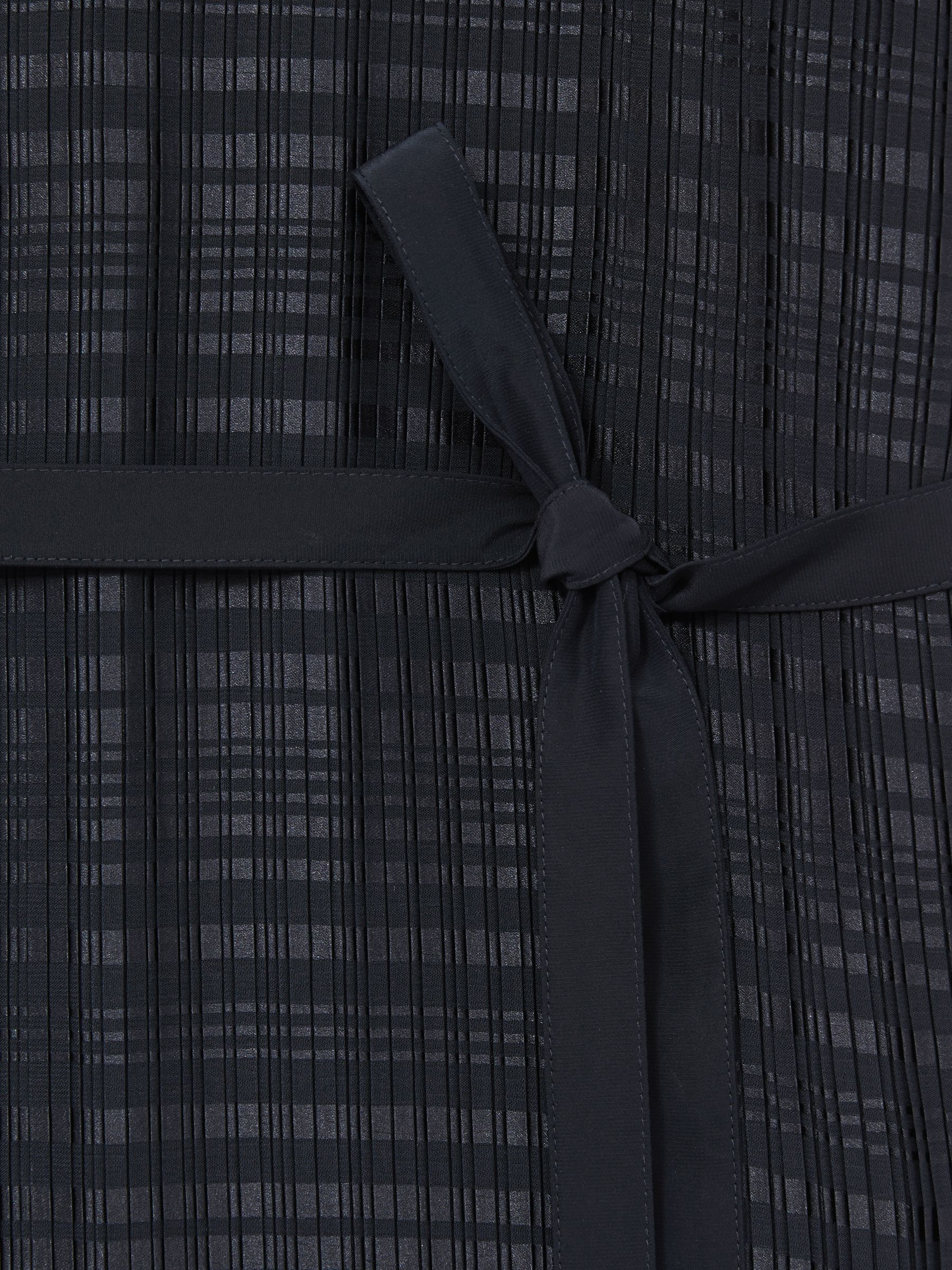 Pleated Column Midi Dress in Navy