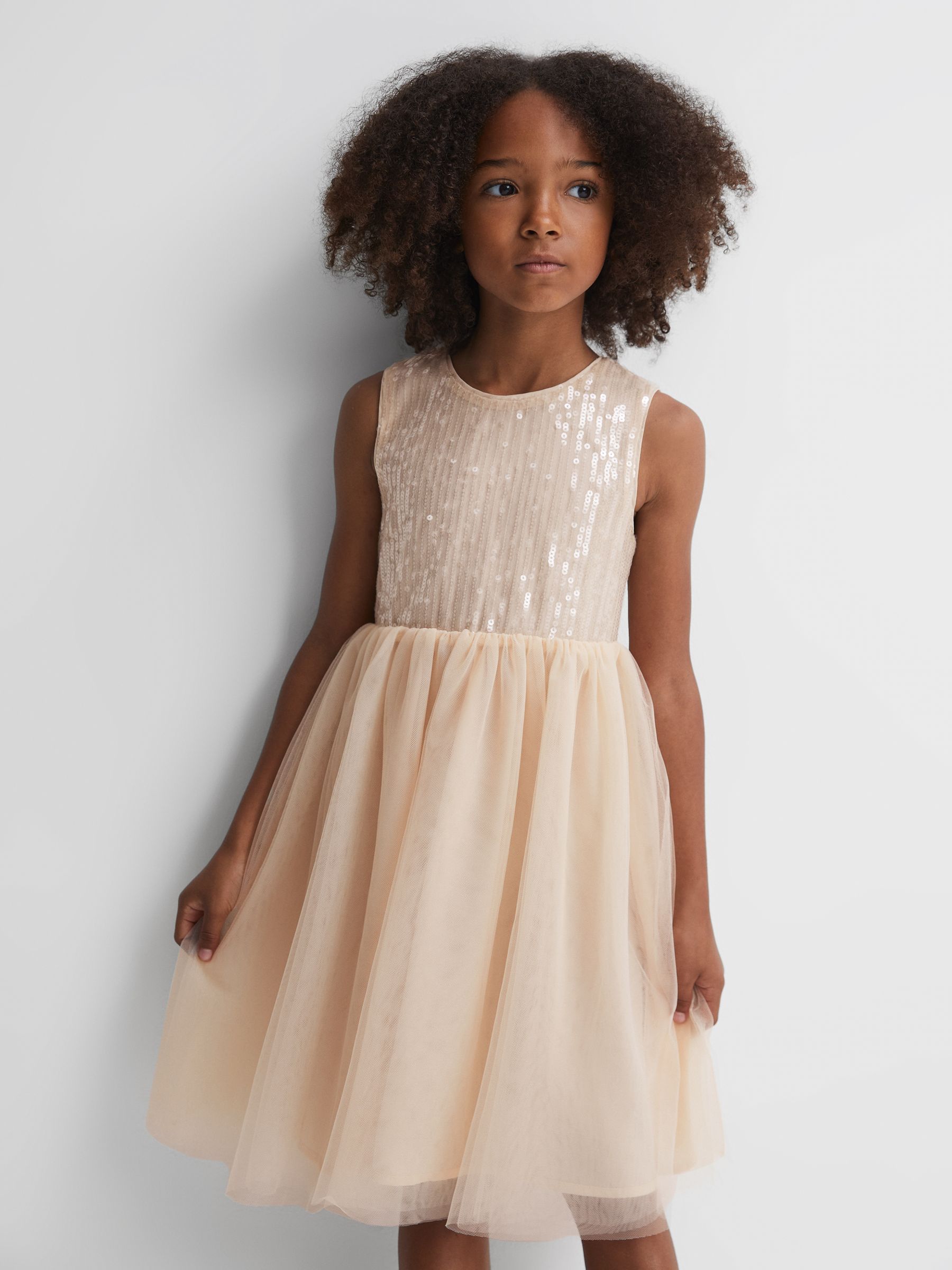 9-14 yrs Sequin Tulle Dress in Pink