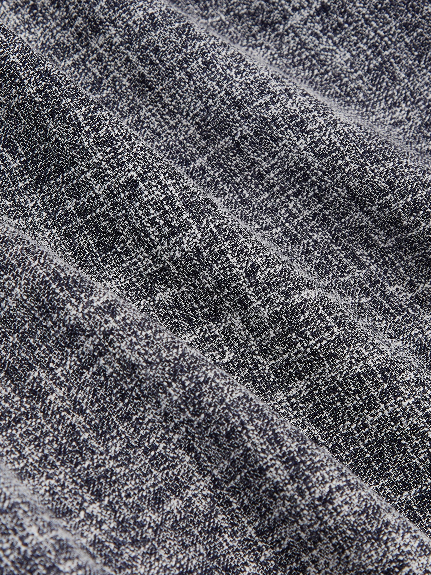 Single-Breasted Textured Mélange Blazer Slim-Fit in Navy Melange