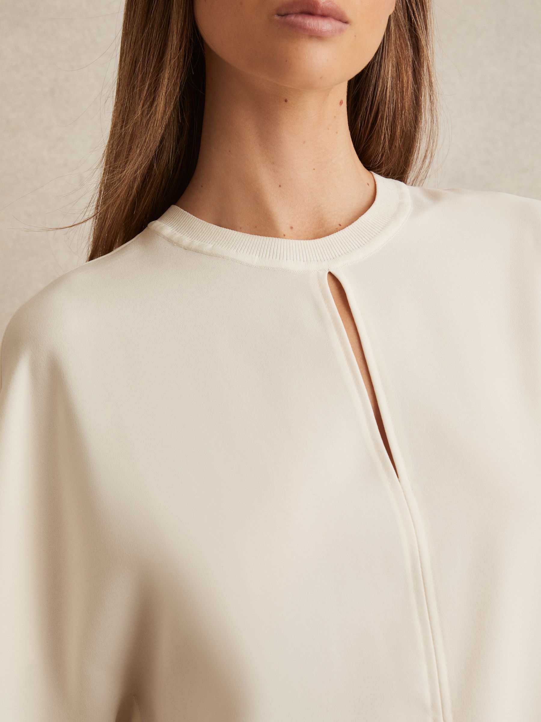 Draped Sleeve Top in Ivory