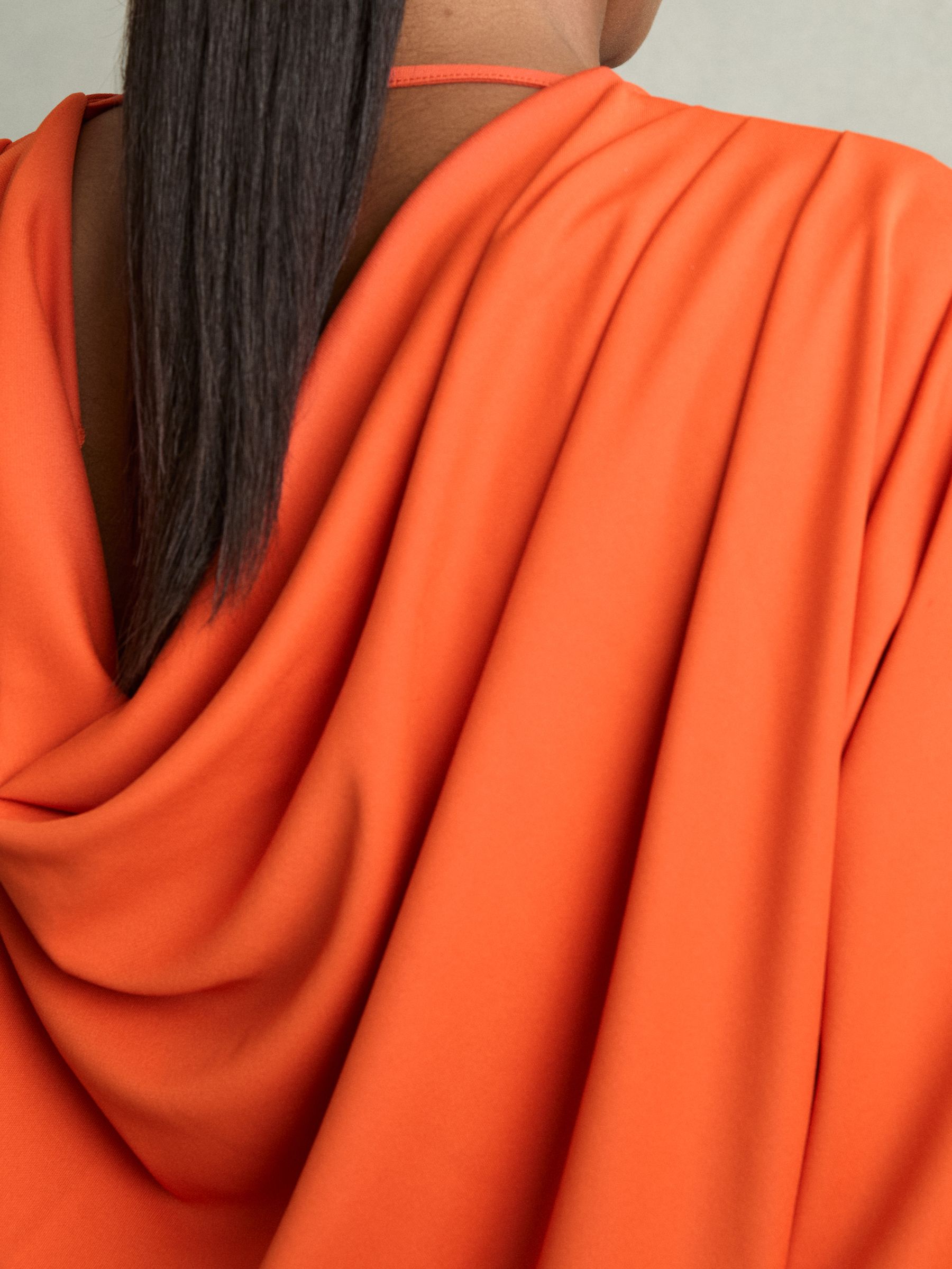 Cowl Back Mini Dress in Orange