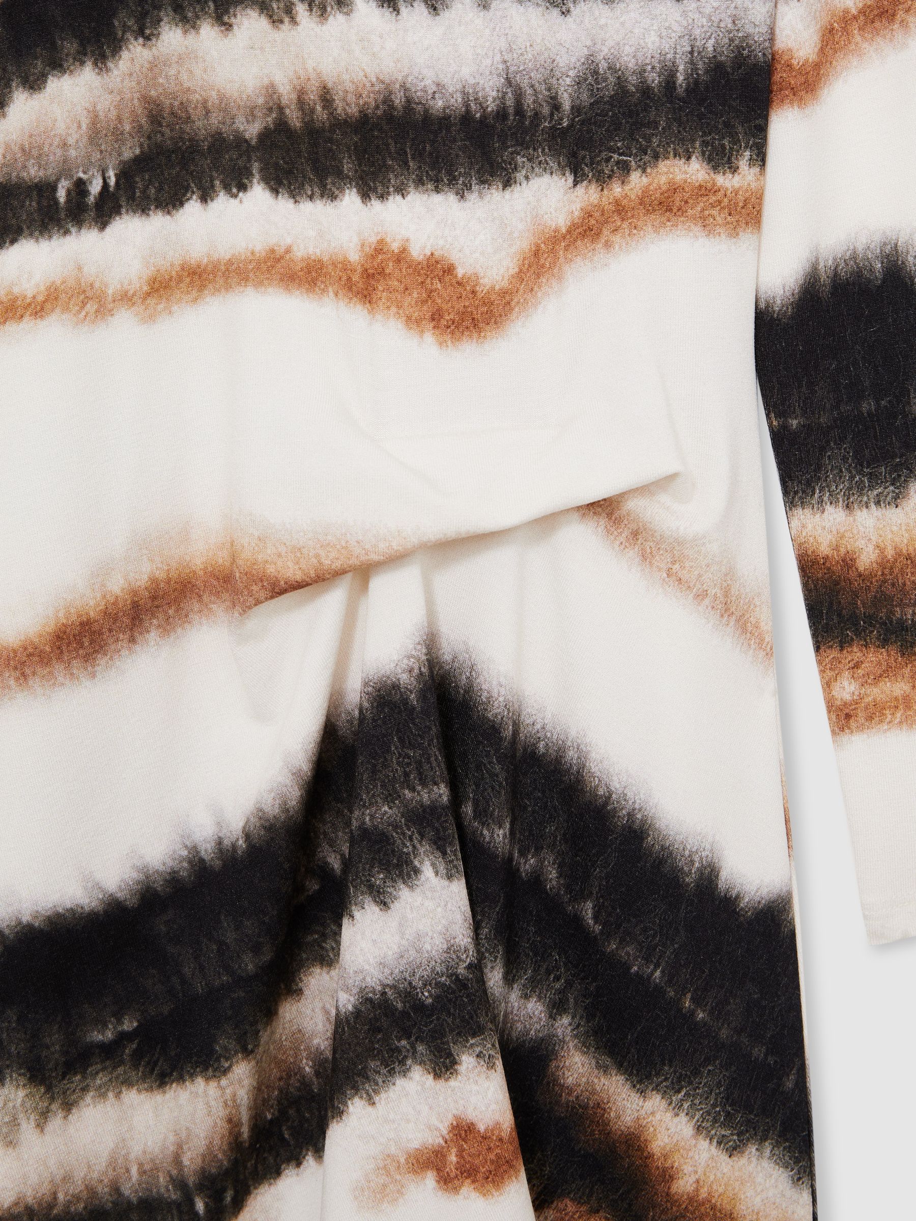 9-13 yrs Printed Jersey Ruched Midi Dress in Ivory Print