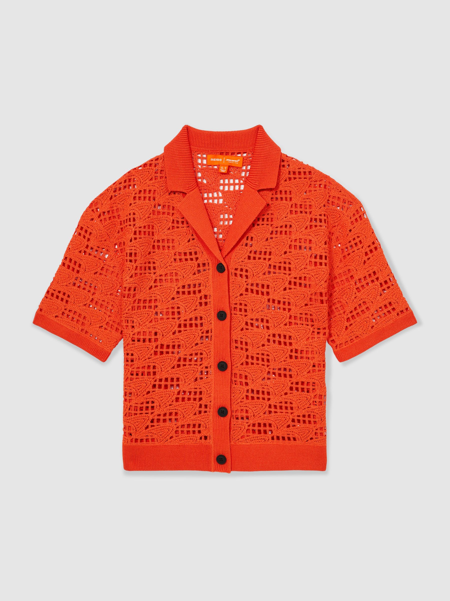 McLaren F1 Team Speedmark Crochet Shirt in Papaya