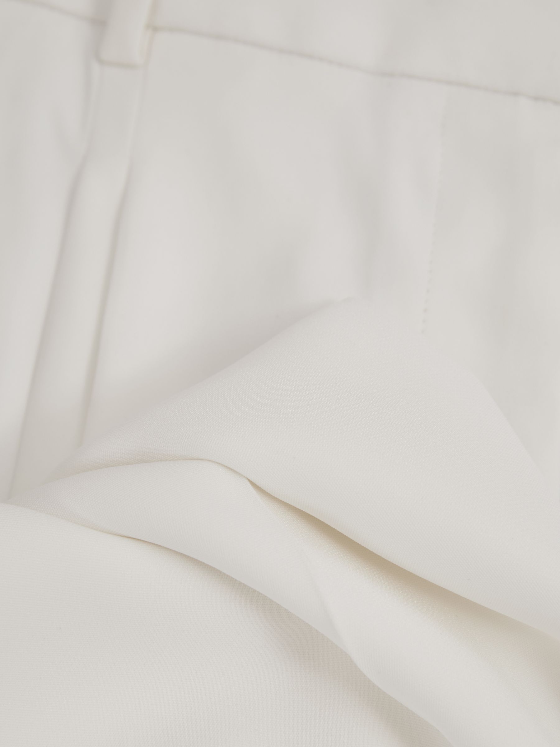 Petite Double Pleat Wide Leg Tux Trousers in Cream