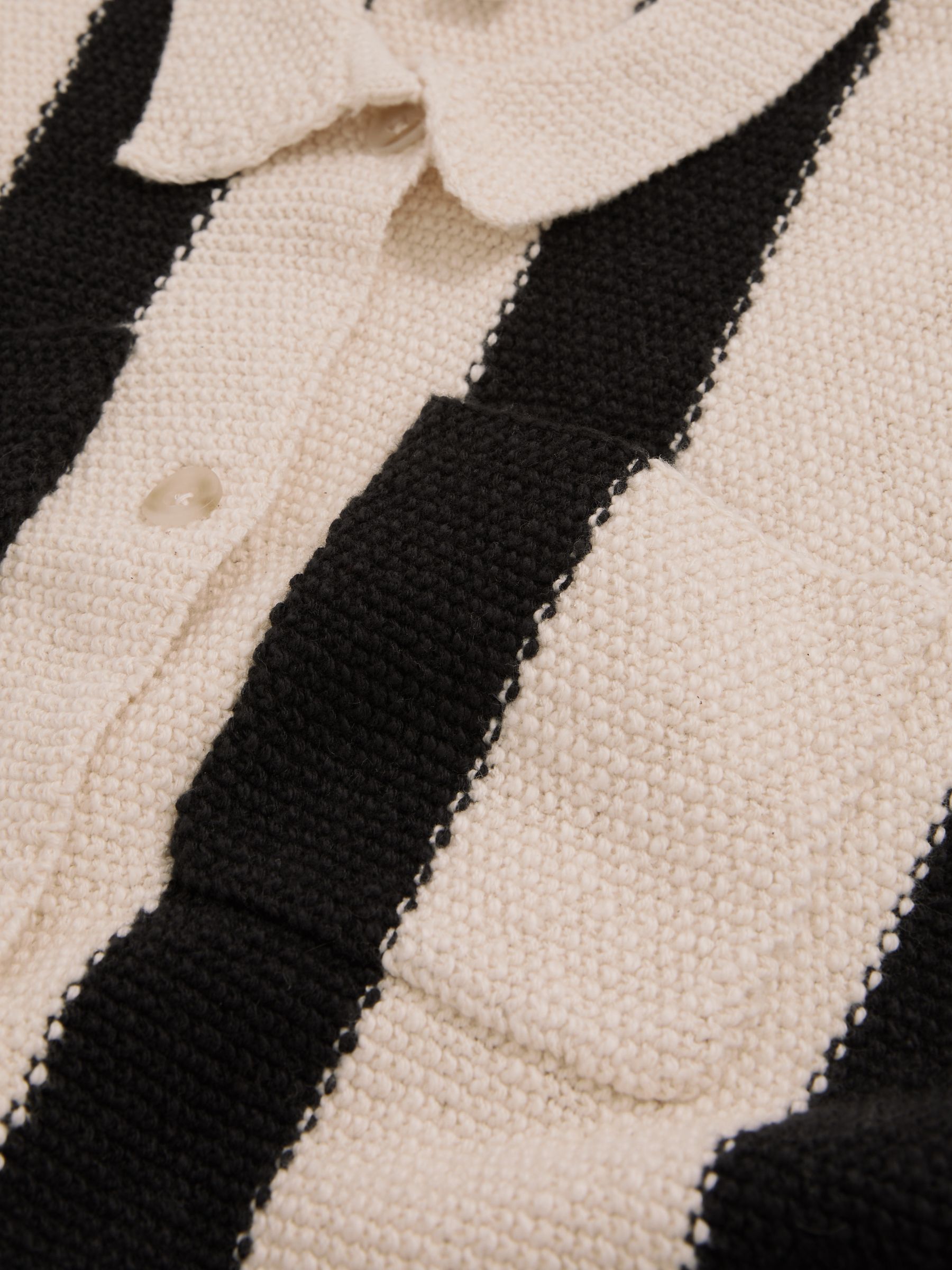13-14 yrs Reiss | Les 100 Ciels Stripe Knit Shirt in Black