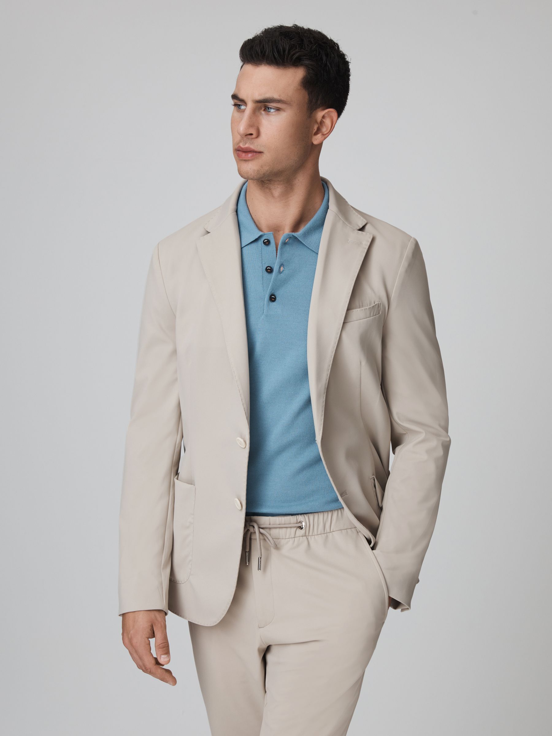 McLaren F1 Technical Single Breasted Blazer in Stone