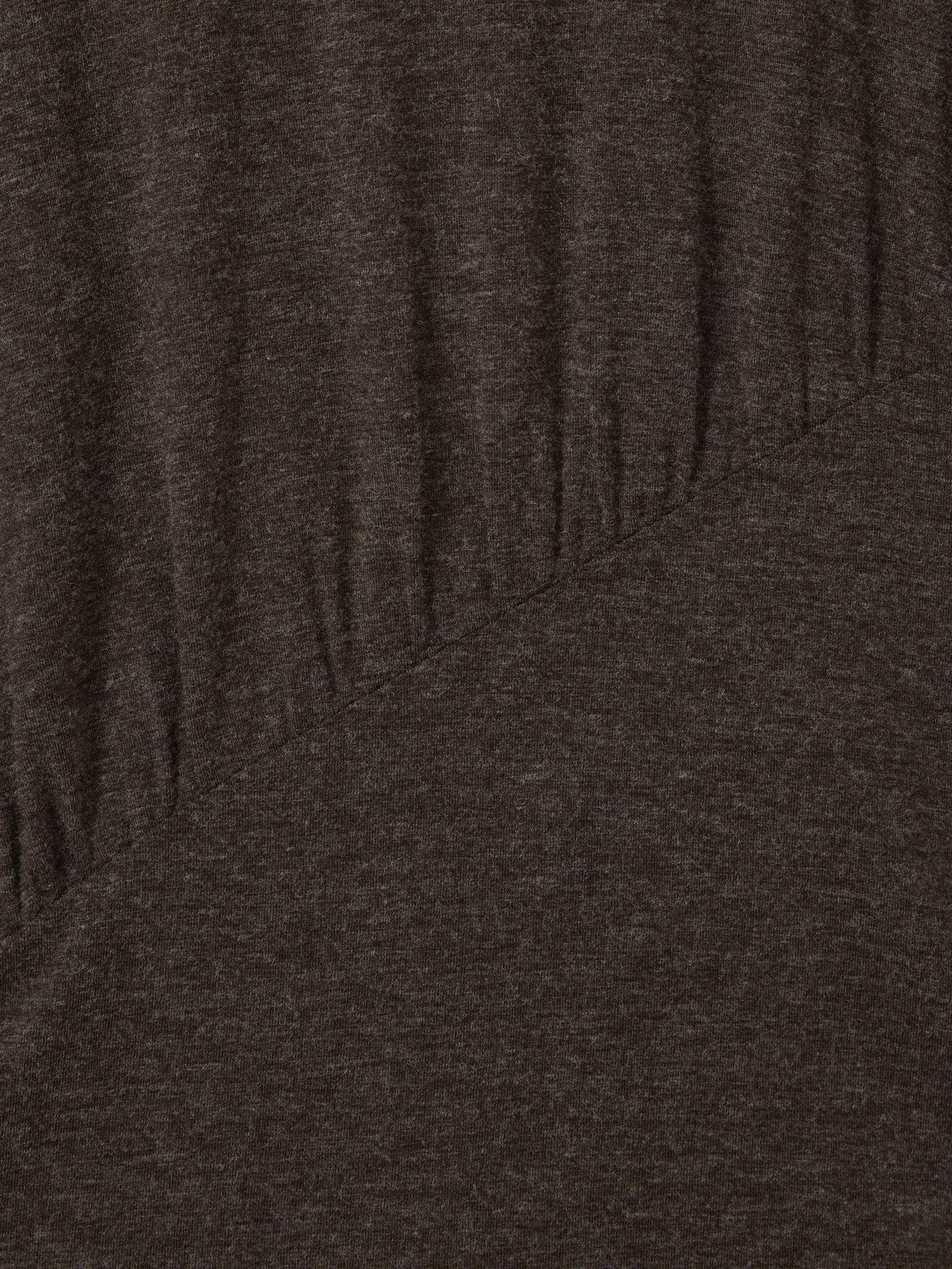 Marled Asymmetric Ruched Top in Chocolate