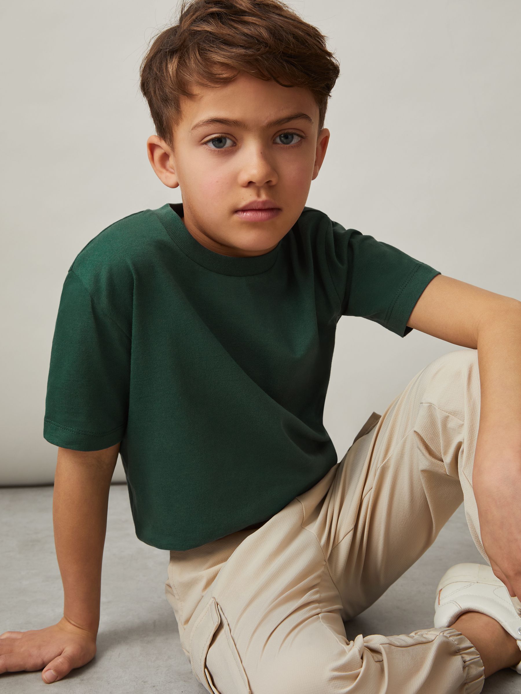 9-13 yrs Cotton Crew-Neck T-Shirt in Amiee Green