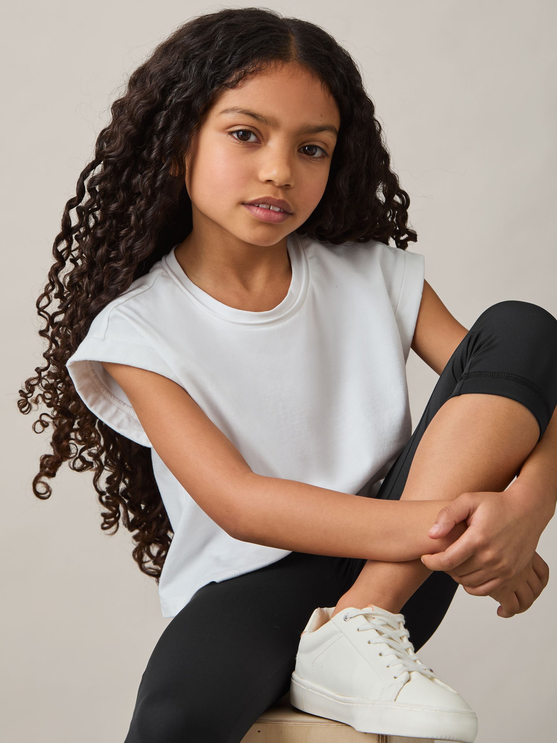 4-9 yrs Three-Quarter Length Leggings in Black