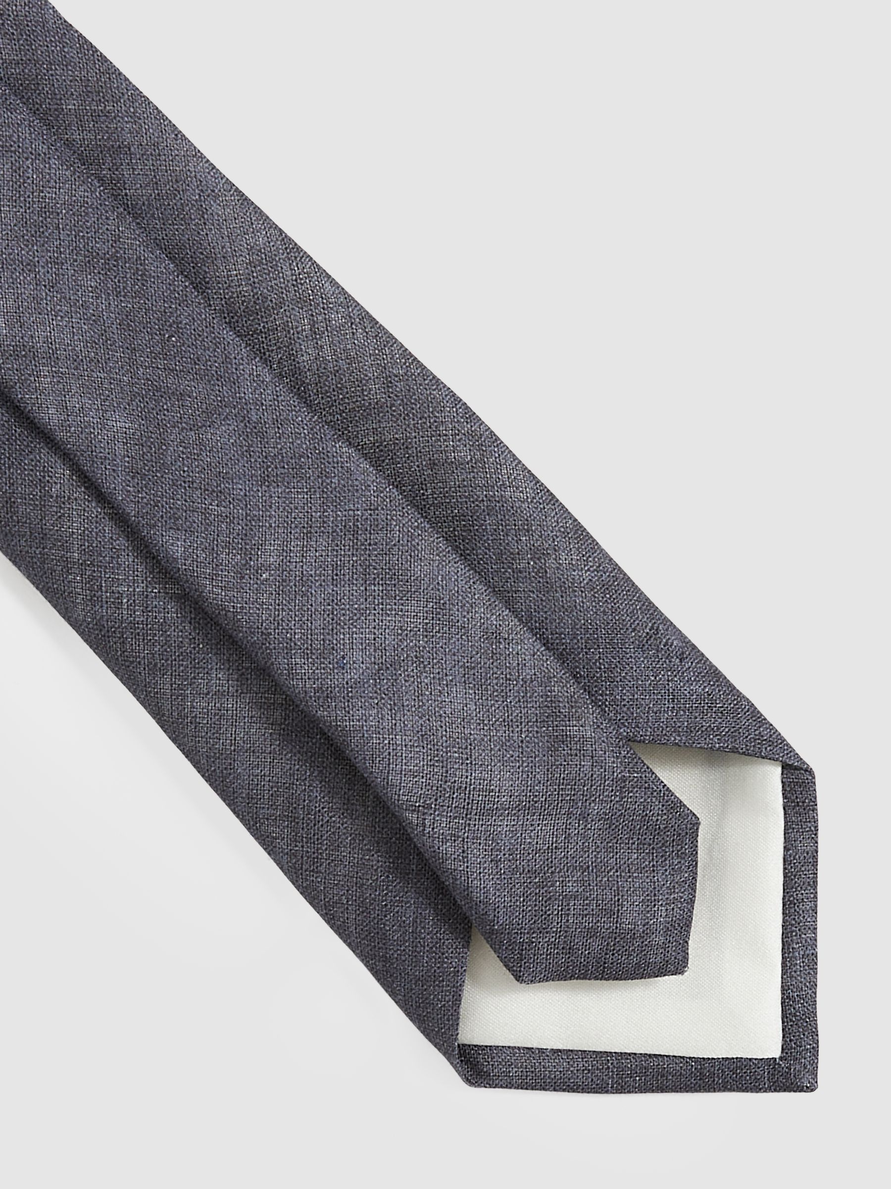 Linen Textured Tie in Navy