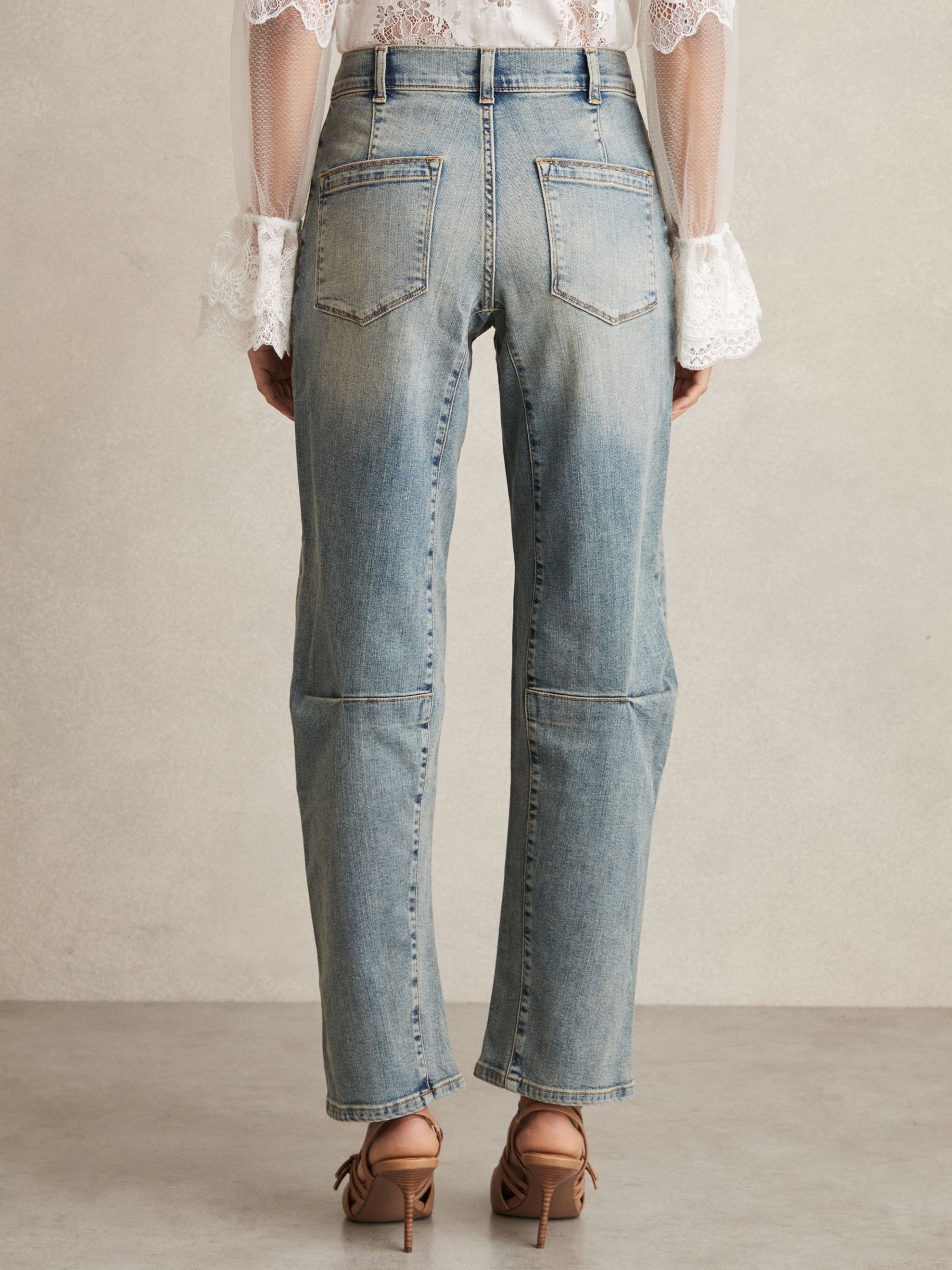 Petite Barrel-Leg Dart Jeans in Light Blue