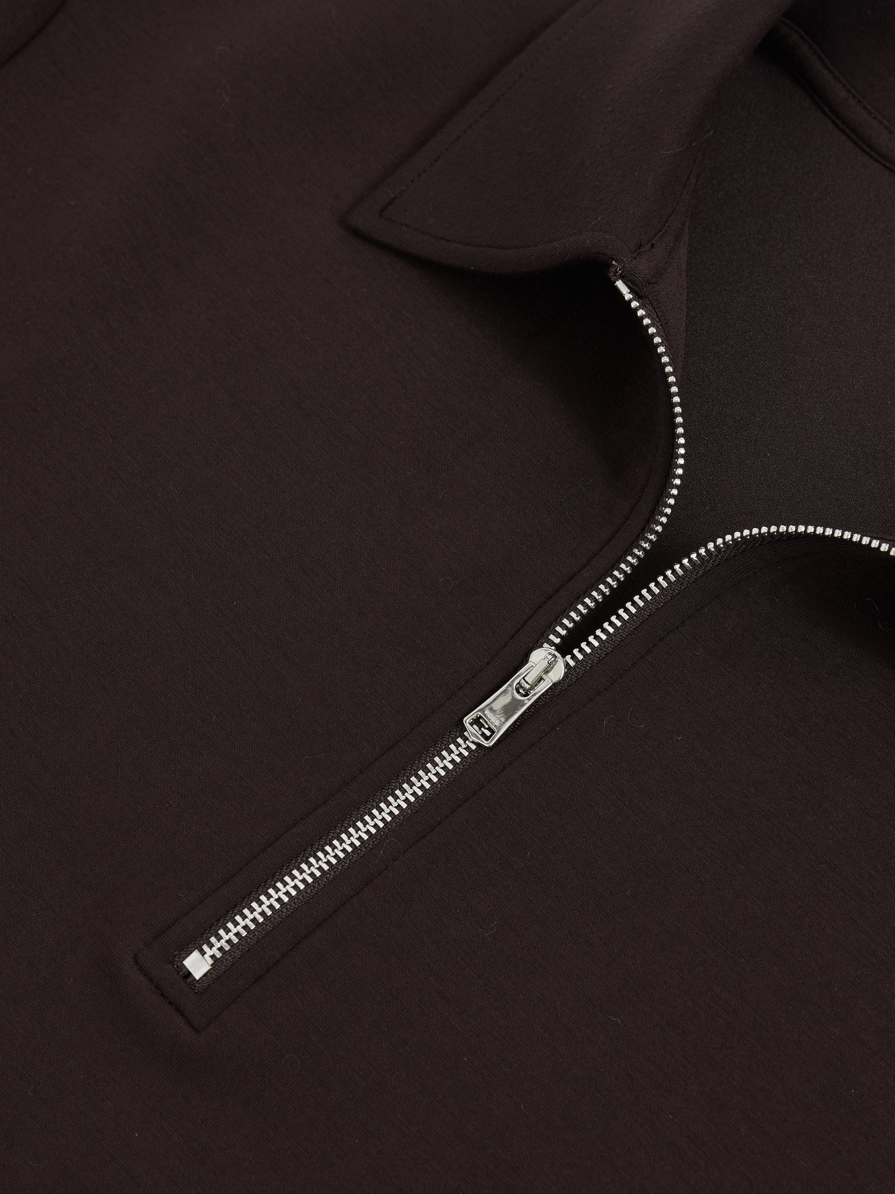 Short-Sleeve Half-Zip Sweatshirt in Plum Purple