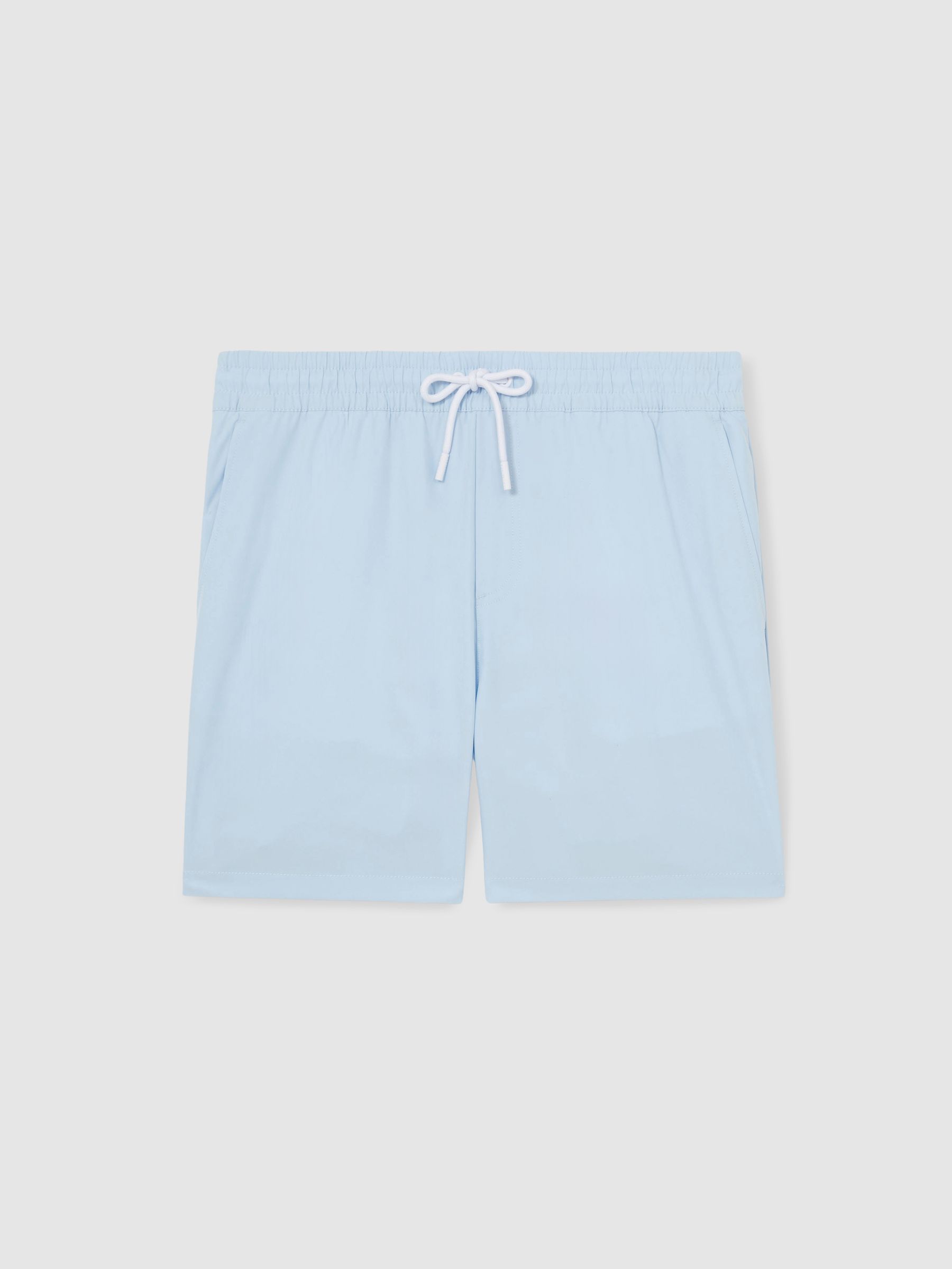 Drawstring Swim Shorts in Soft Blue