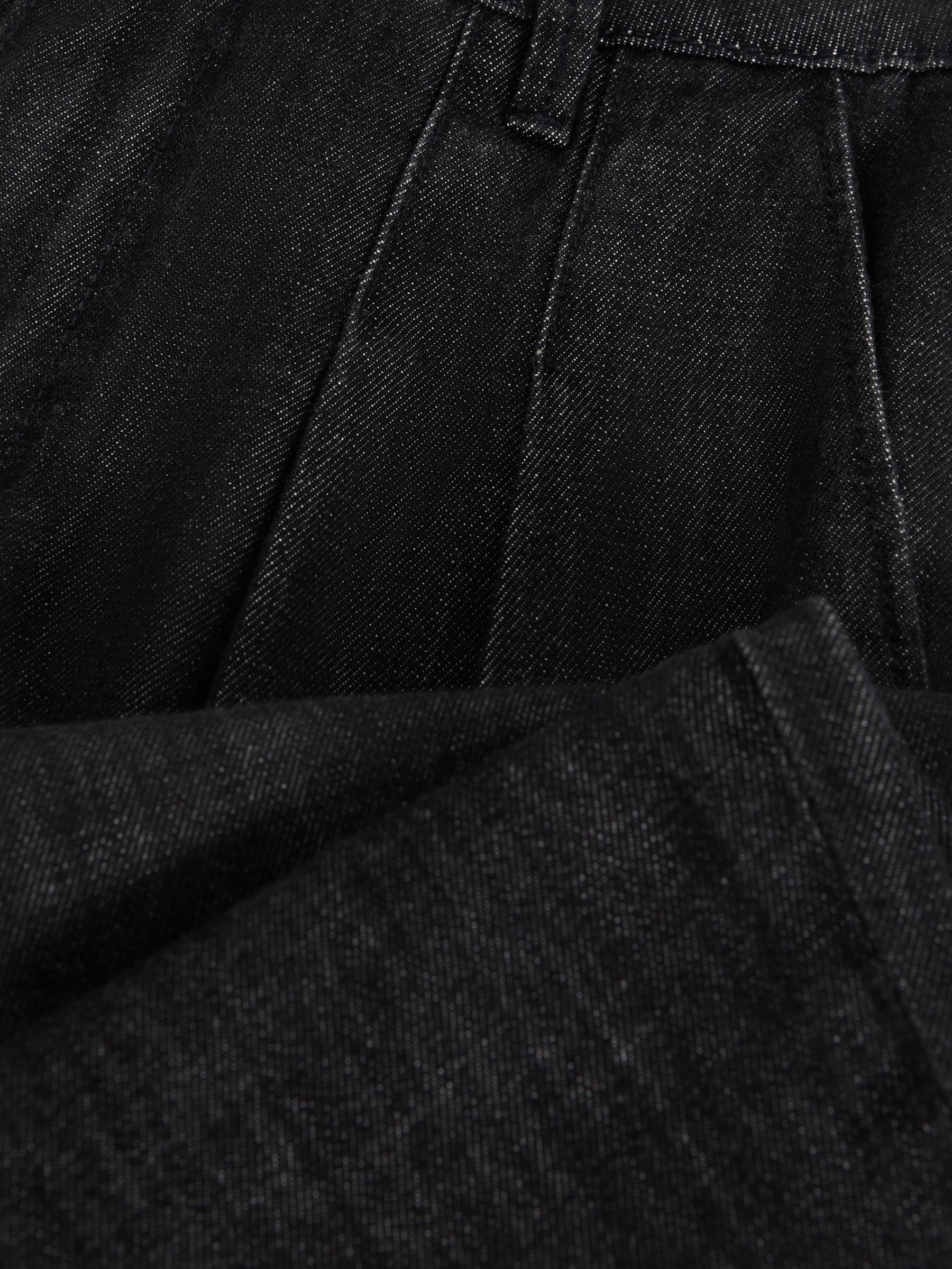 Paige High Rise Tapered Jeans in Washed Black