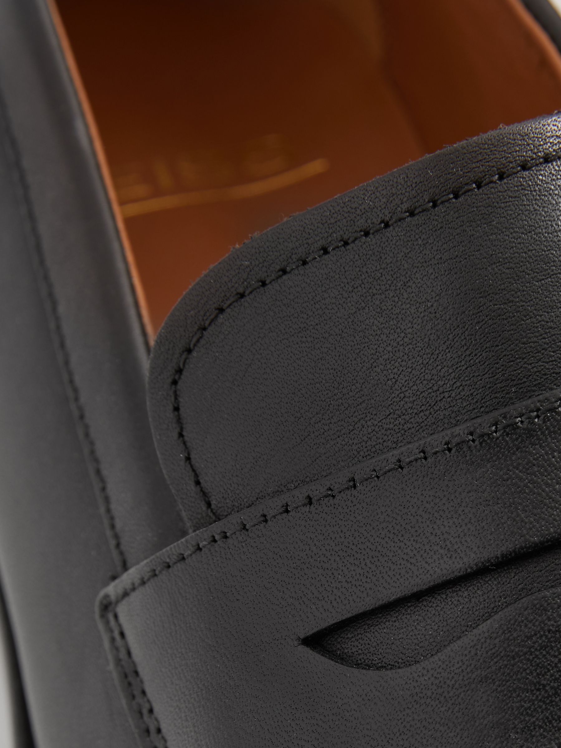 Leather Saddle Loafers in Black