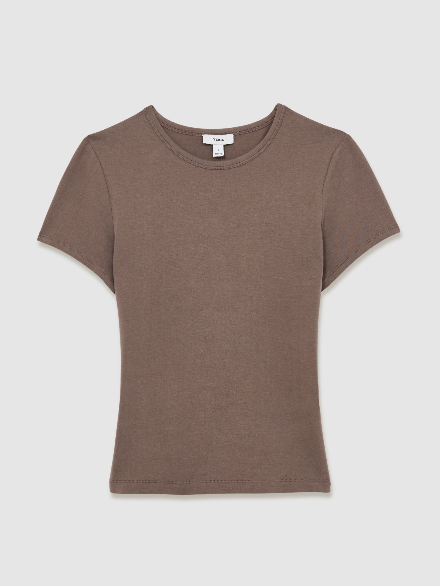 Stretch-Cotton Crew-Neck T-Shirt in Mink