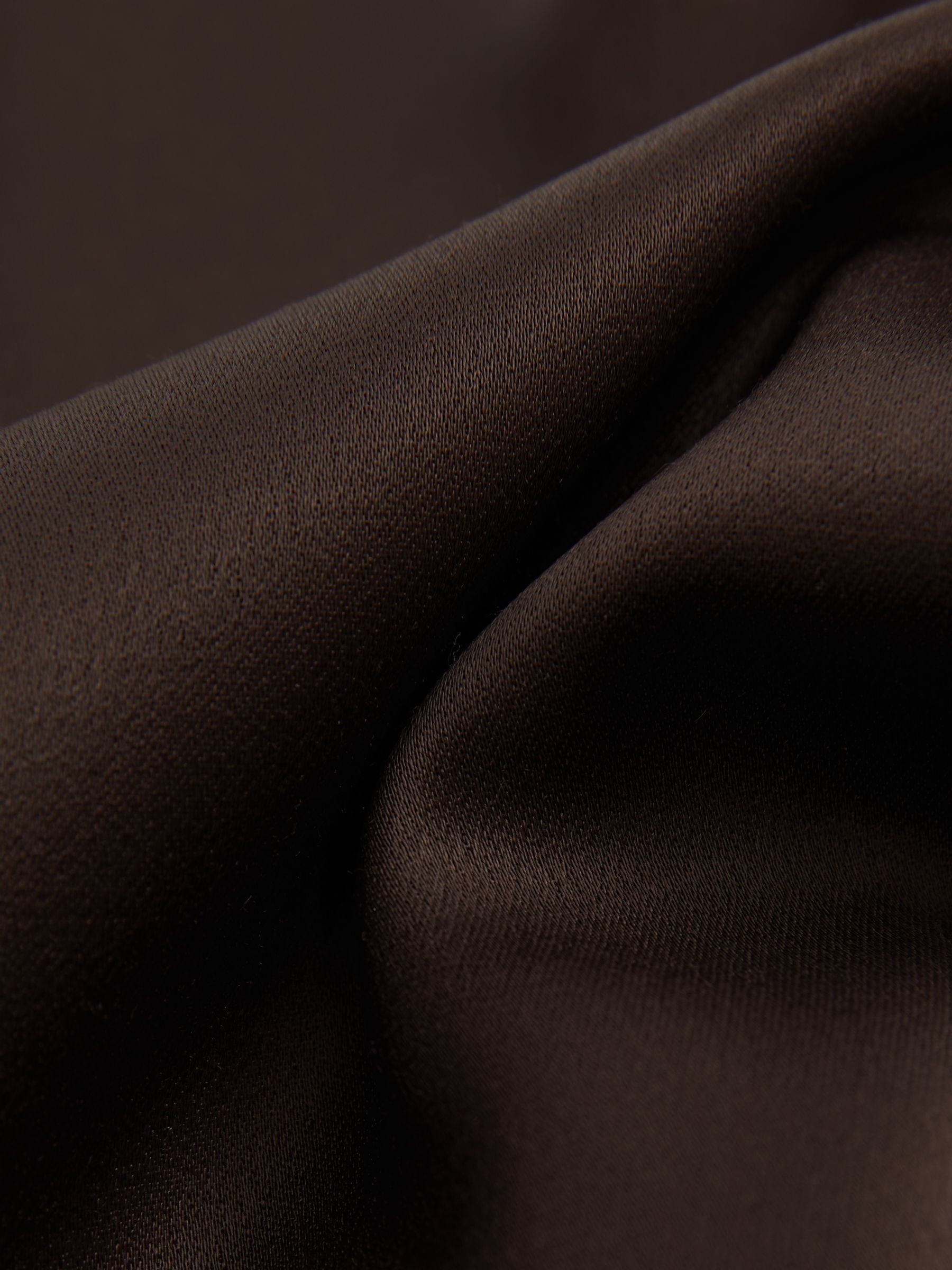 Atelier Satin Tunic Top with Wool in Chocolate